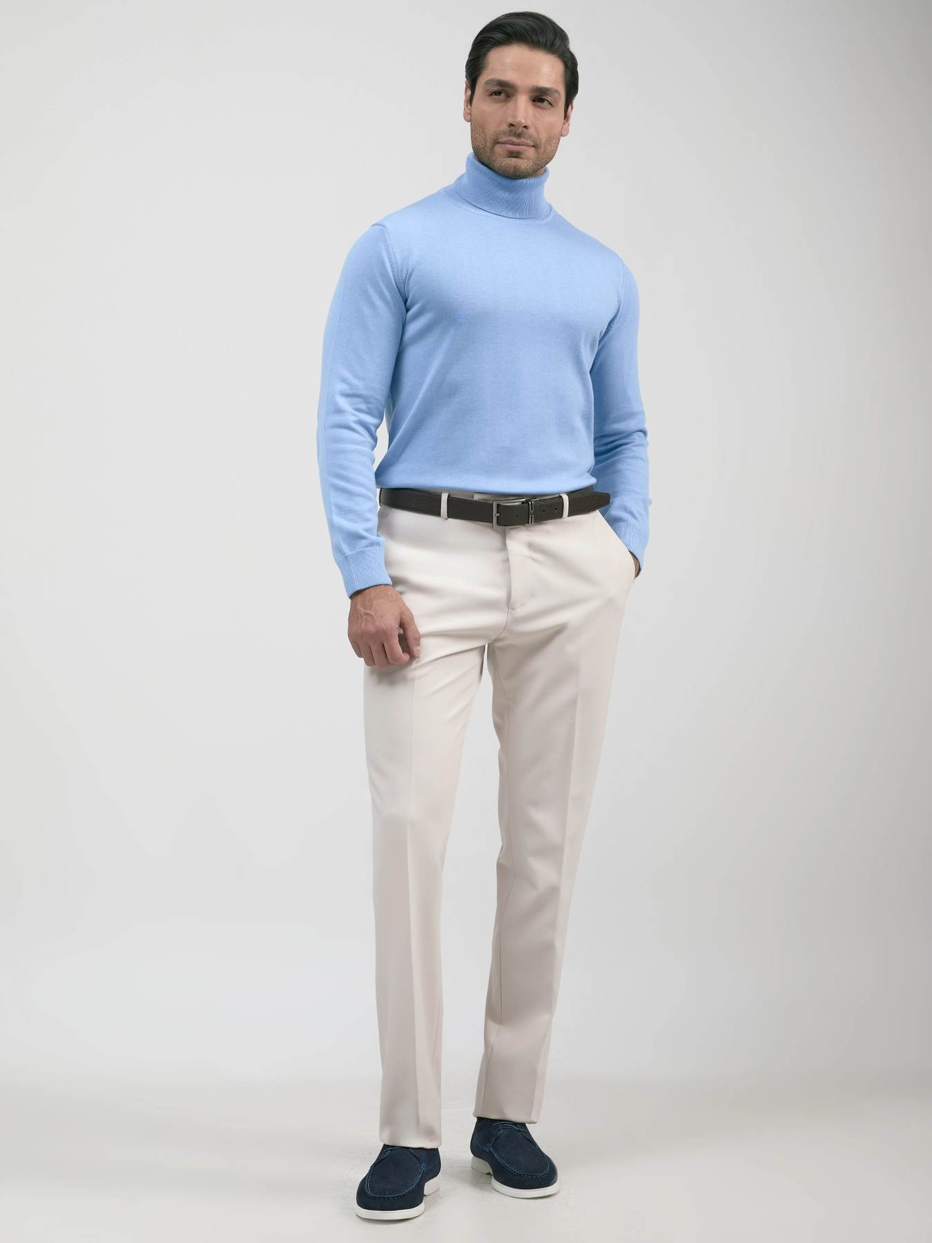 پلیور یقه اسکی آبی 33