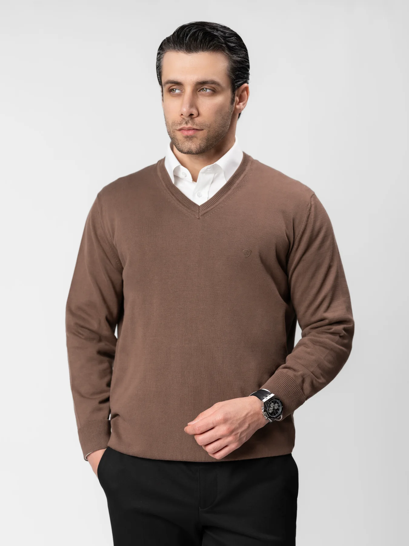 پلیور یقه هفت قهوه ای 82