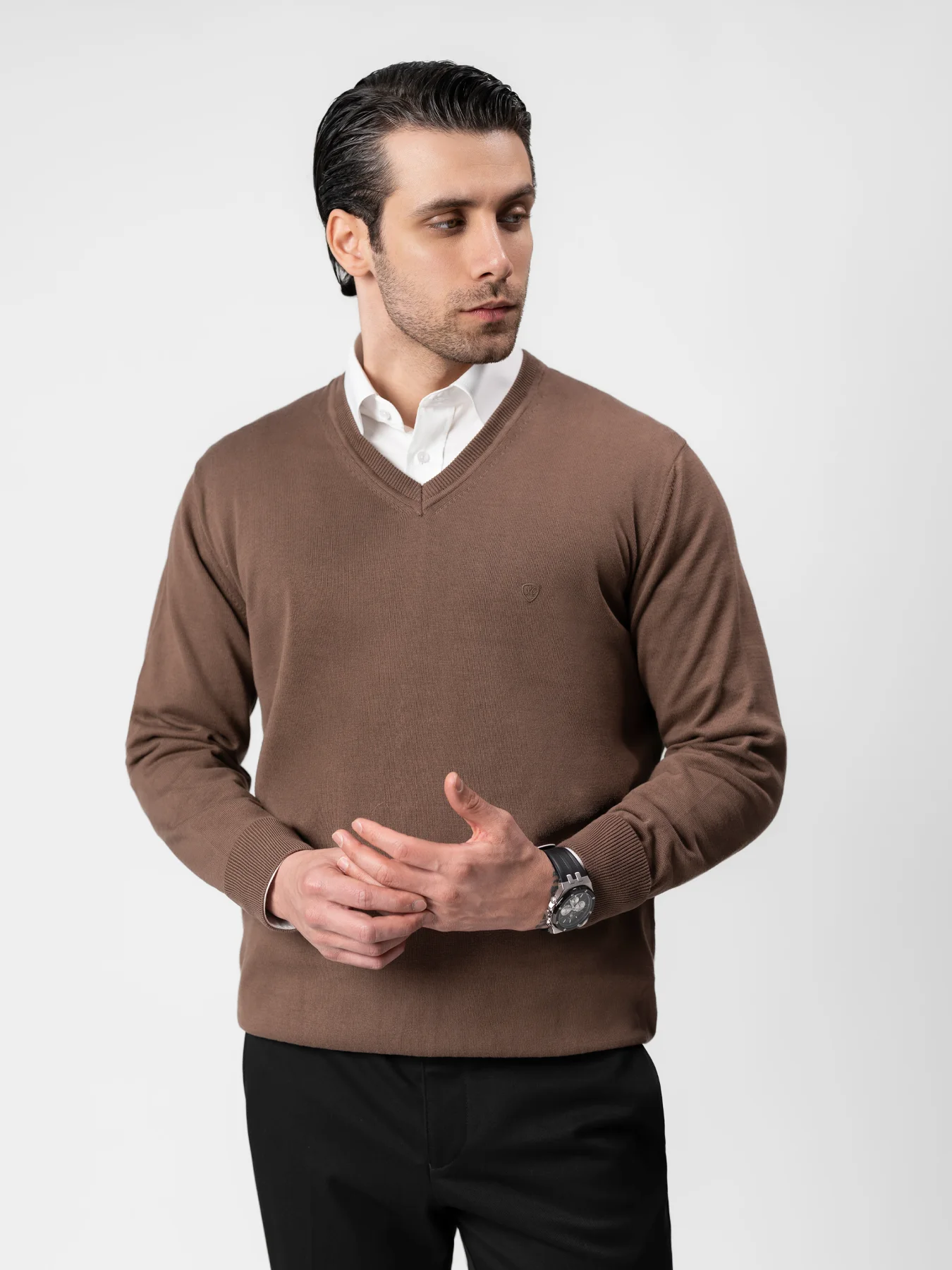 پلیور یقه هفت قهوه ای 82