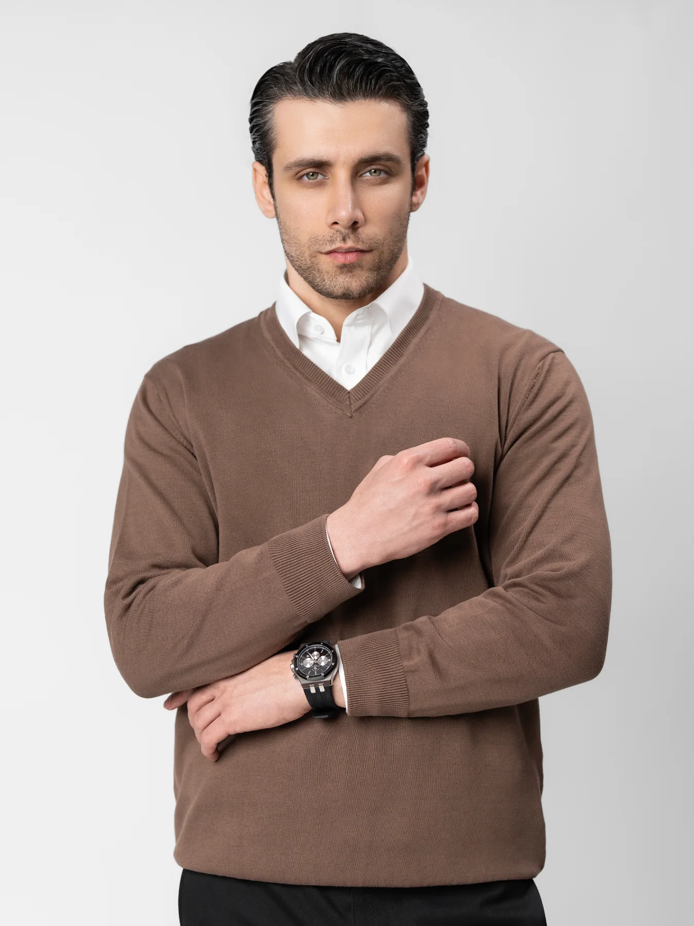 پلیور یقه هفت قهوه ای 82