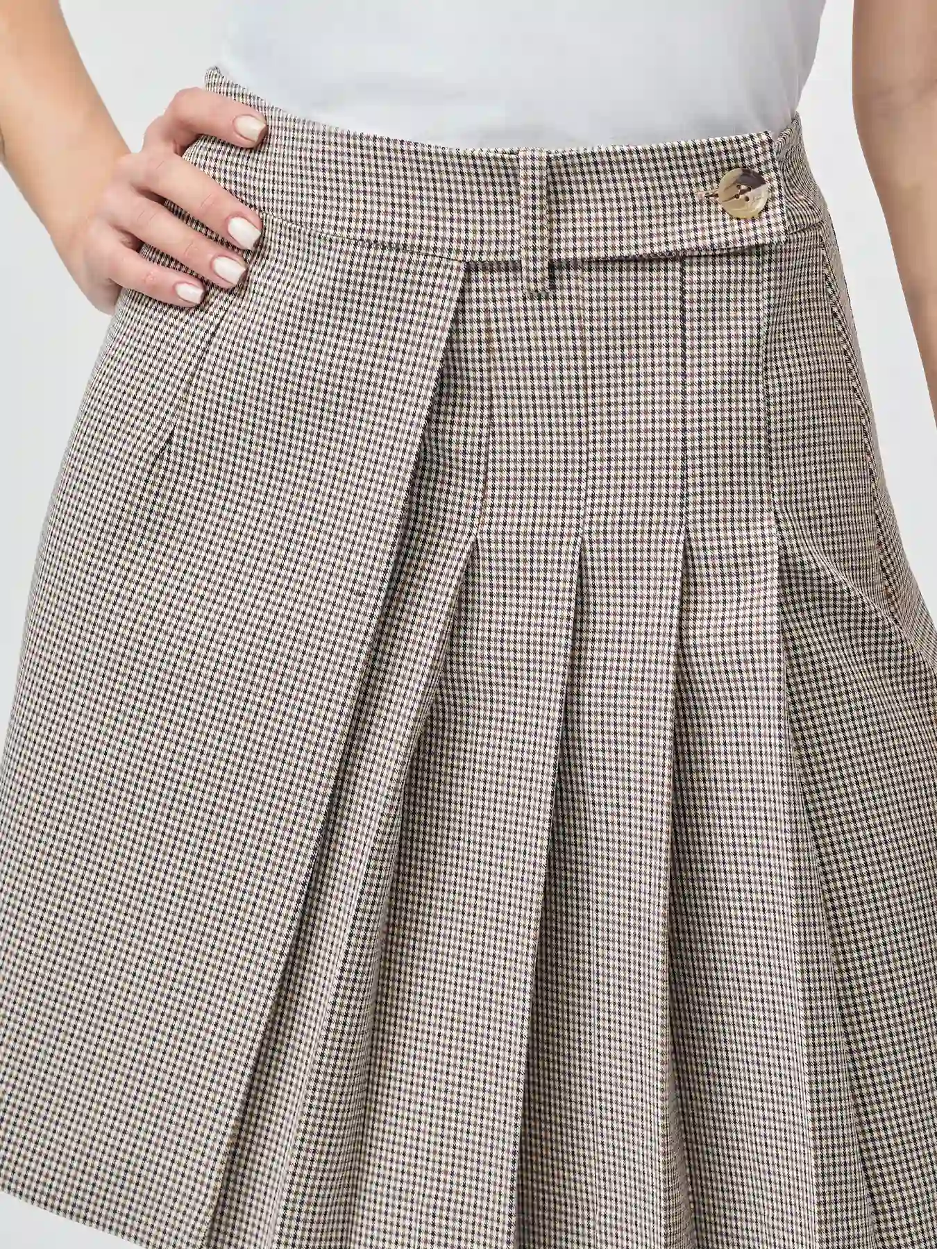 دامن چهارخونه چین دار