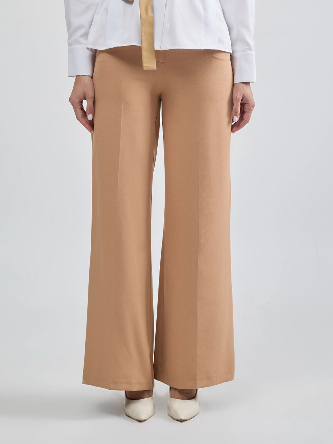 شلوار زنانه نسکافه ای پارچه ای