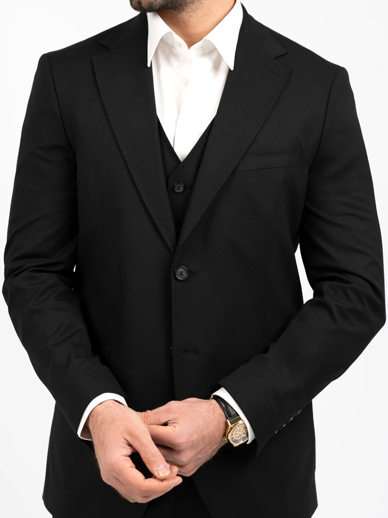 کت و شلوار و ژیله مشکی ال سی من 11