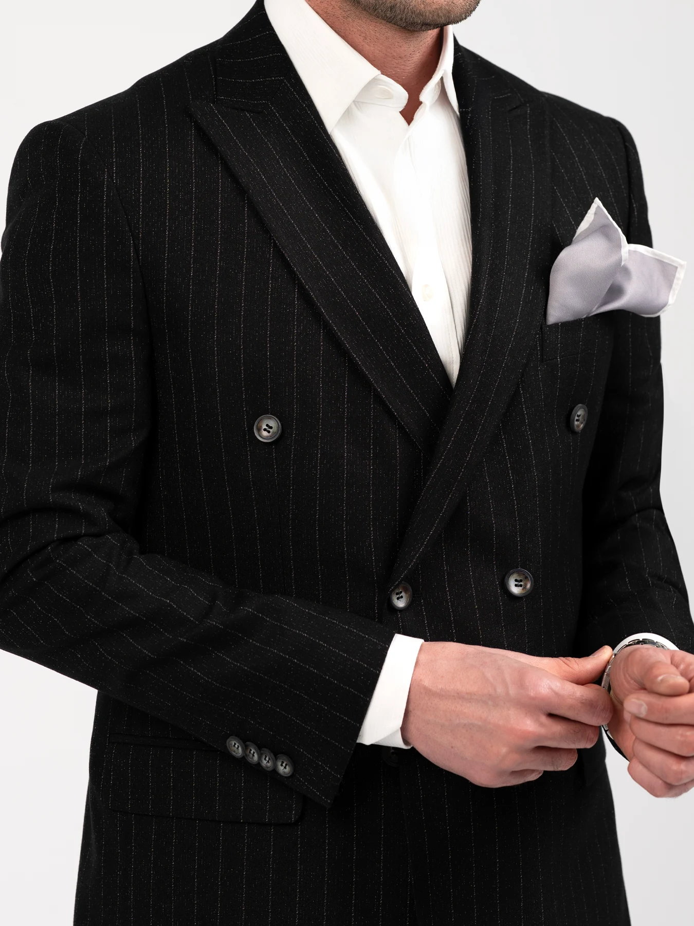 کت تک راه راه مشکی ال سی من 67