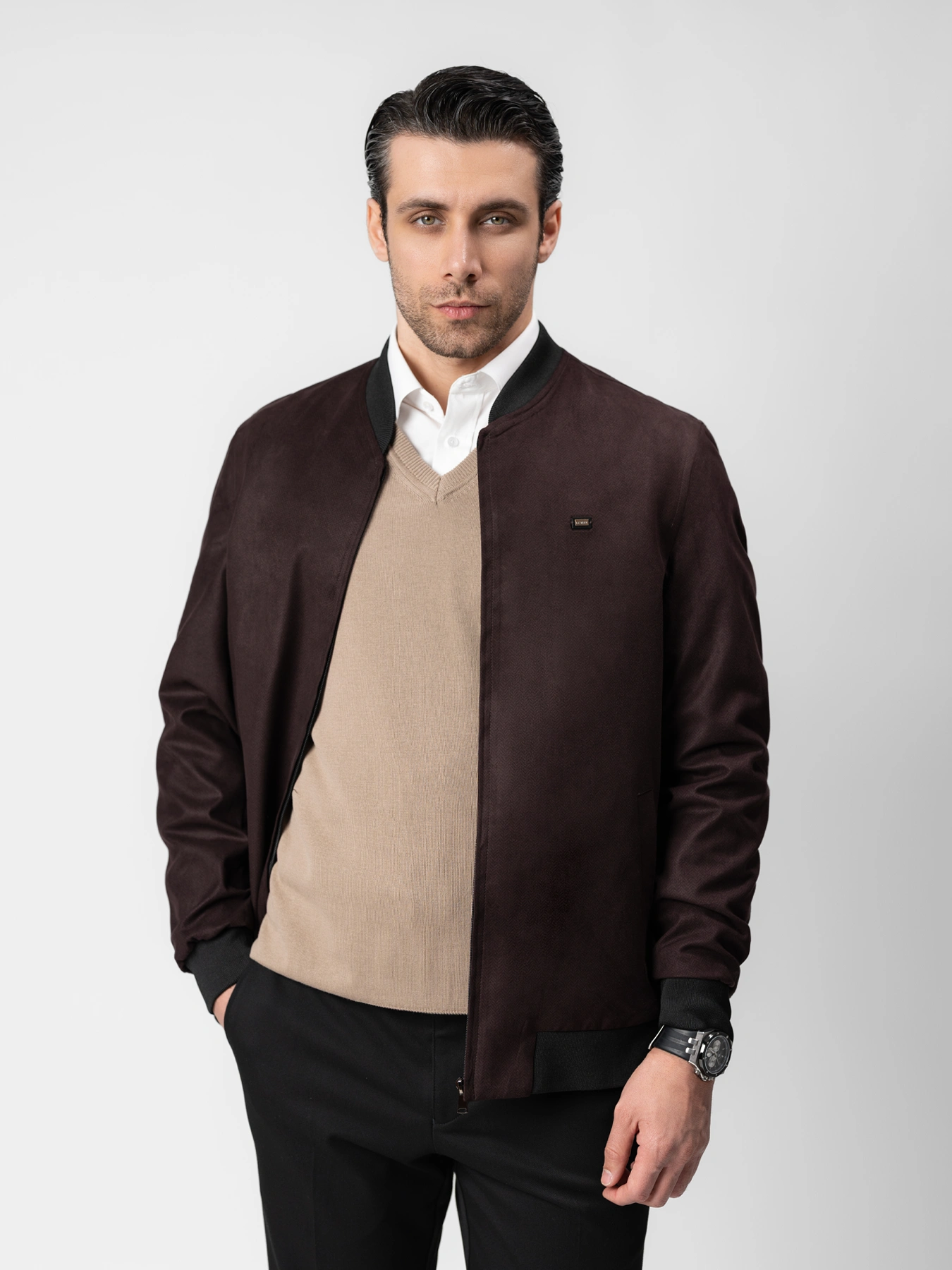 کاپشن جناقی زرشکی 93