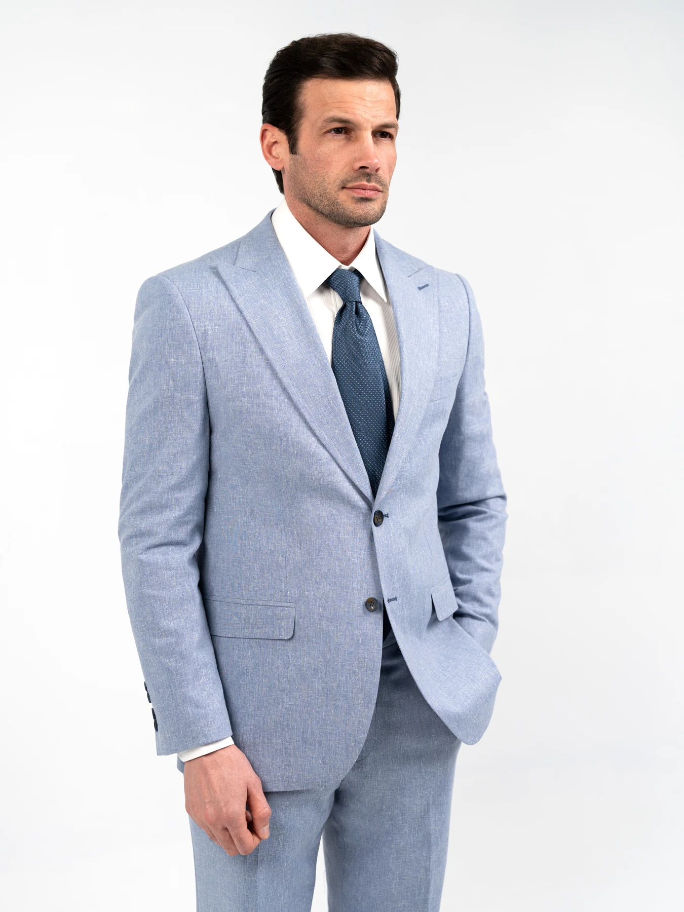 کت و شلوار آبی ال سی من 61