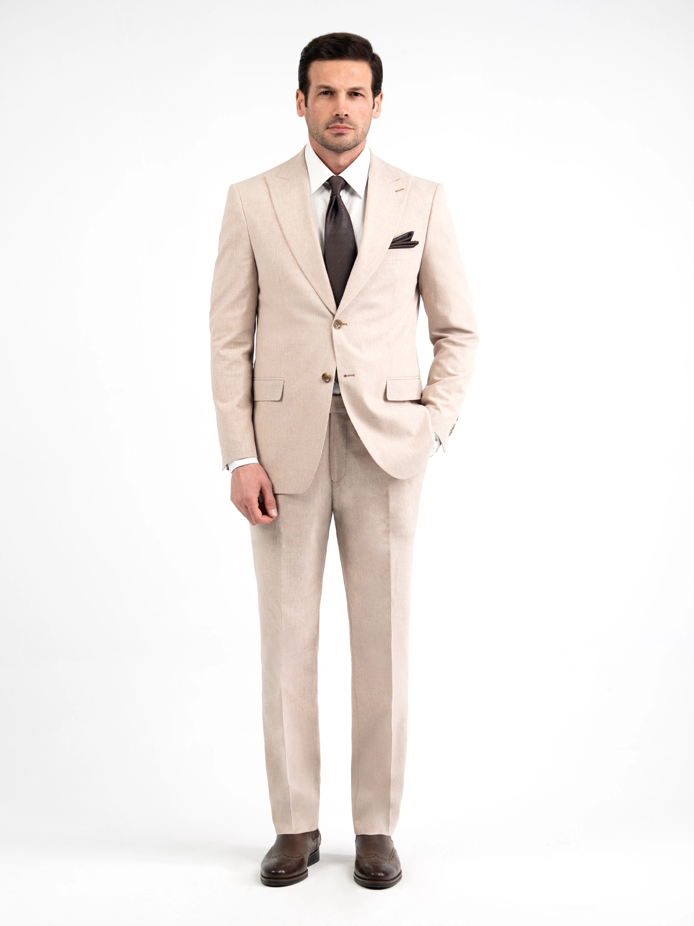 کت و شلوار کرم ال سی من 68