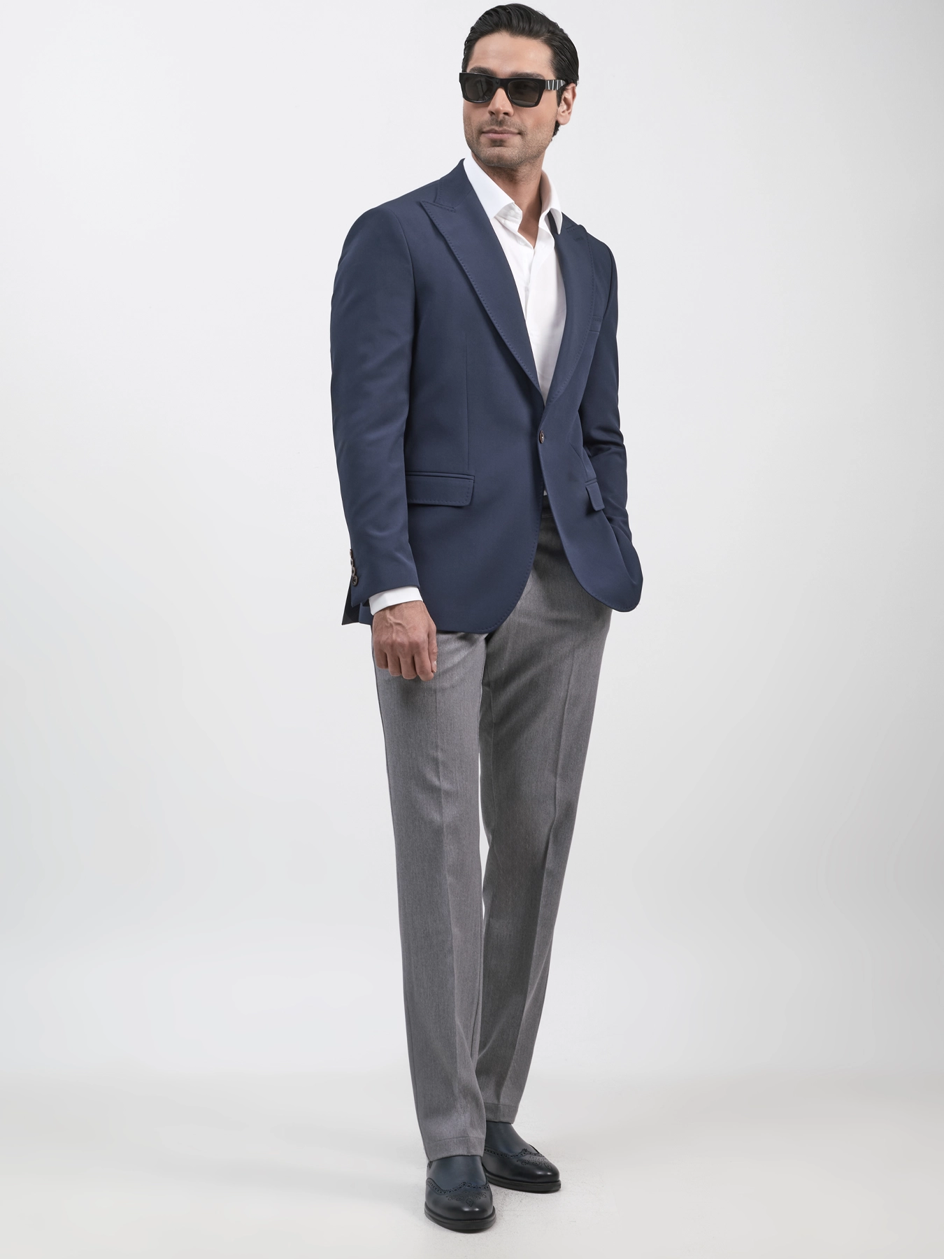 کت تک یقه بلیزر ال سی من سرمه ای 9