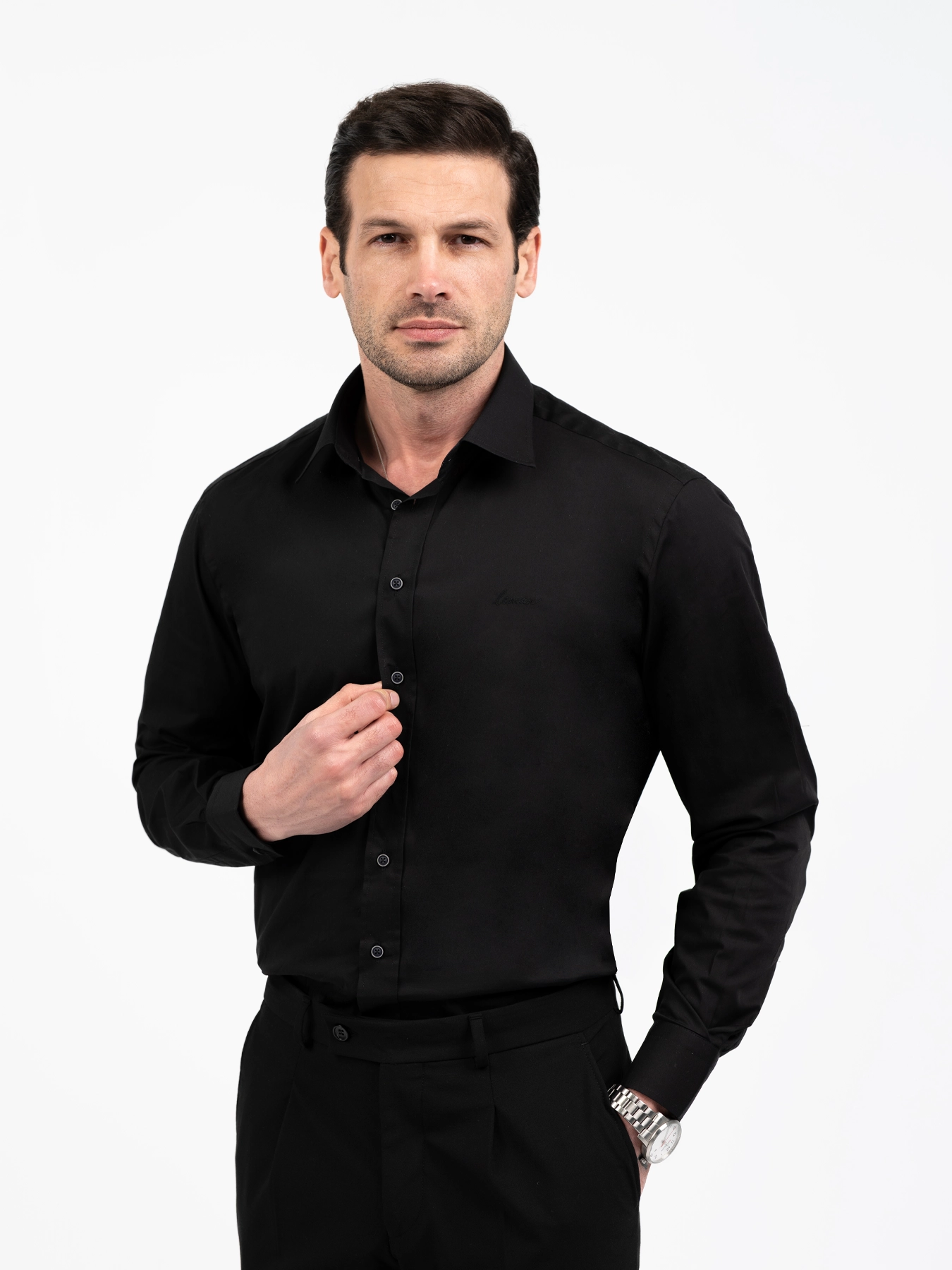 پیراهن آستین بلند مشکی ال سی من 40