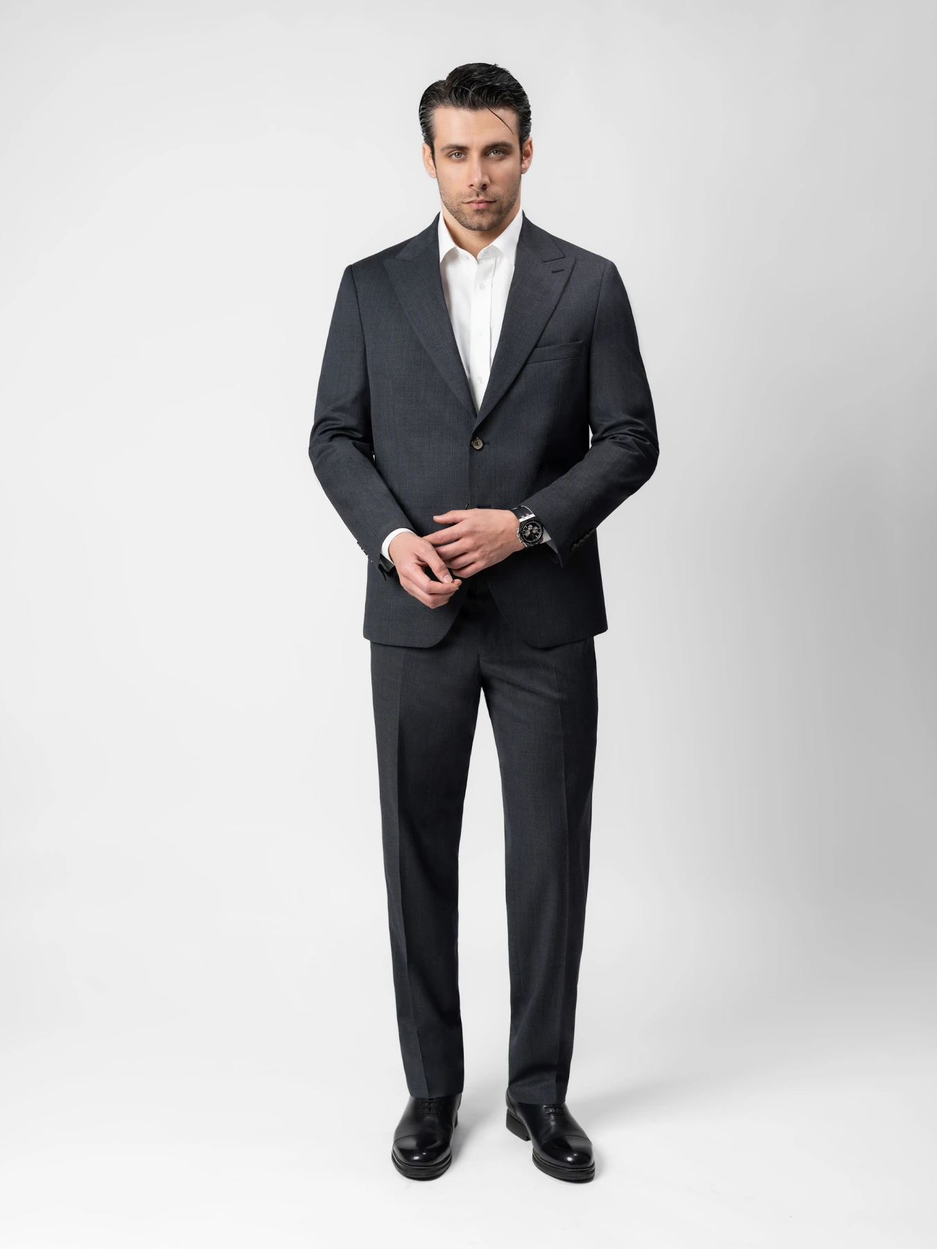 کت و شلوار یقه بلیزر زغالی 55