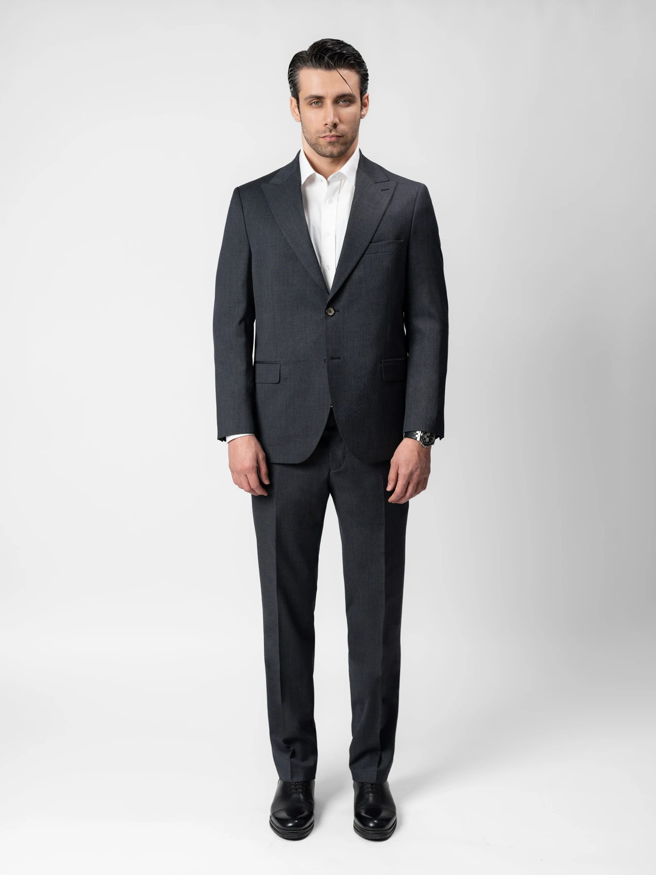 کت و شلوار یقه بلیزر زغالی 55