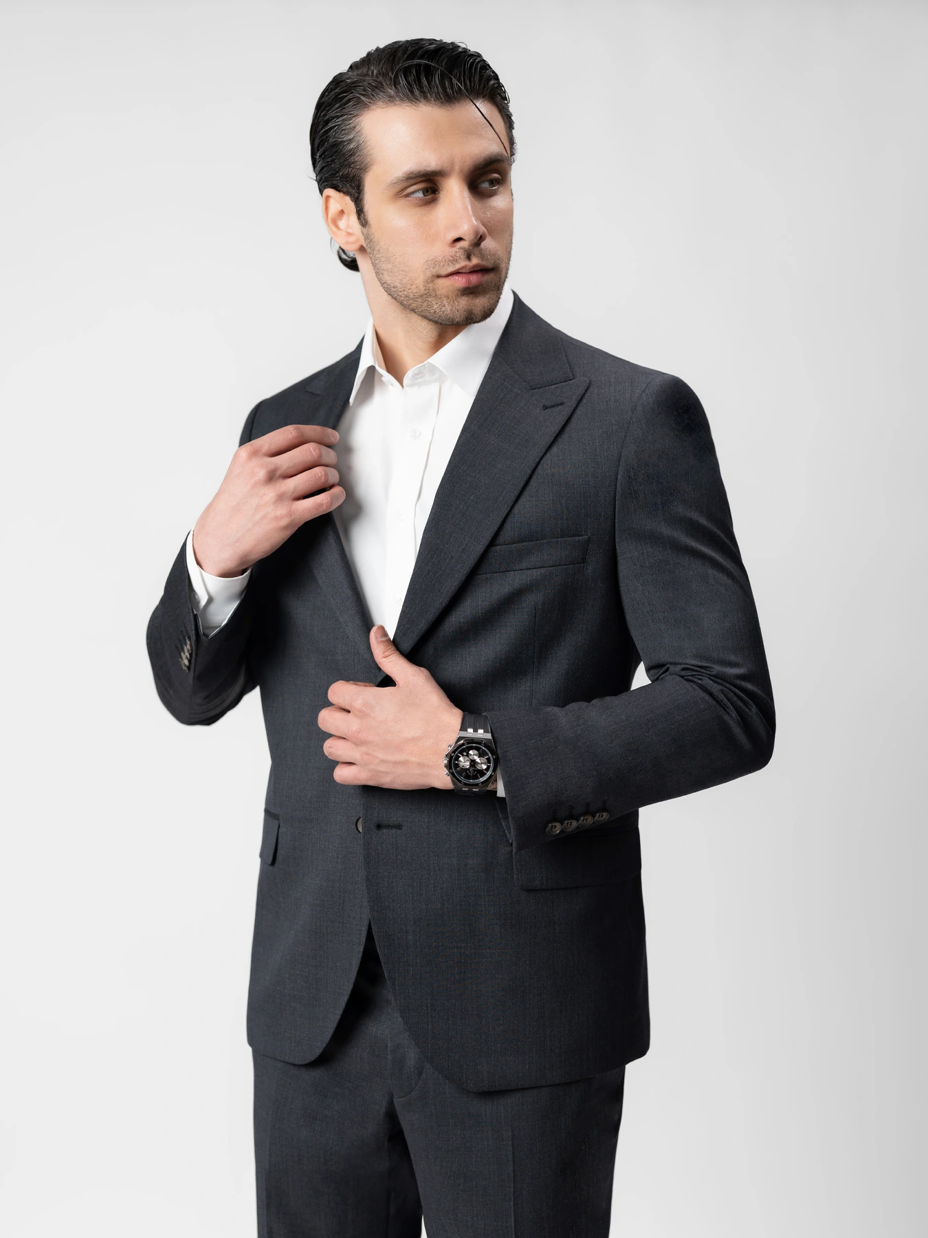 کت و شلوار یقه بلیزر زغالی 55