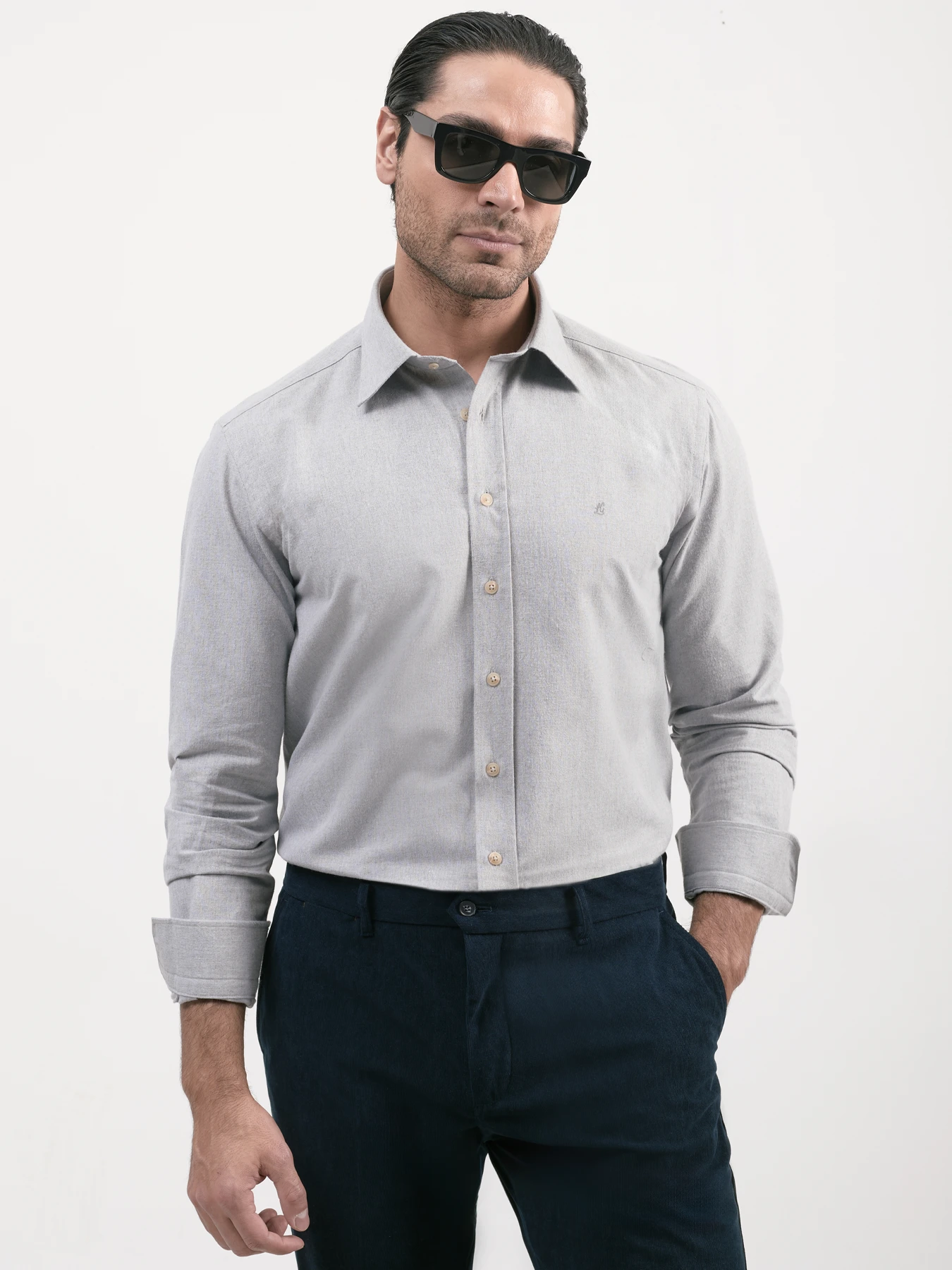 پیراهن آستین بلند پاییزه طوسی 19