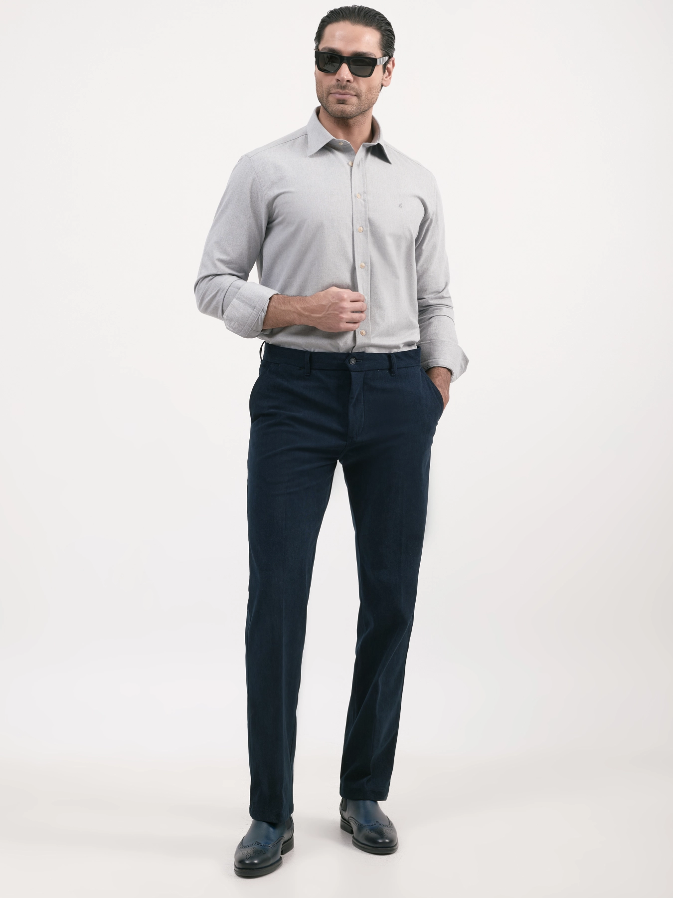 پیراهن آستین بلند پاییزه طوسی 19