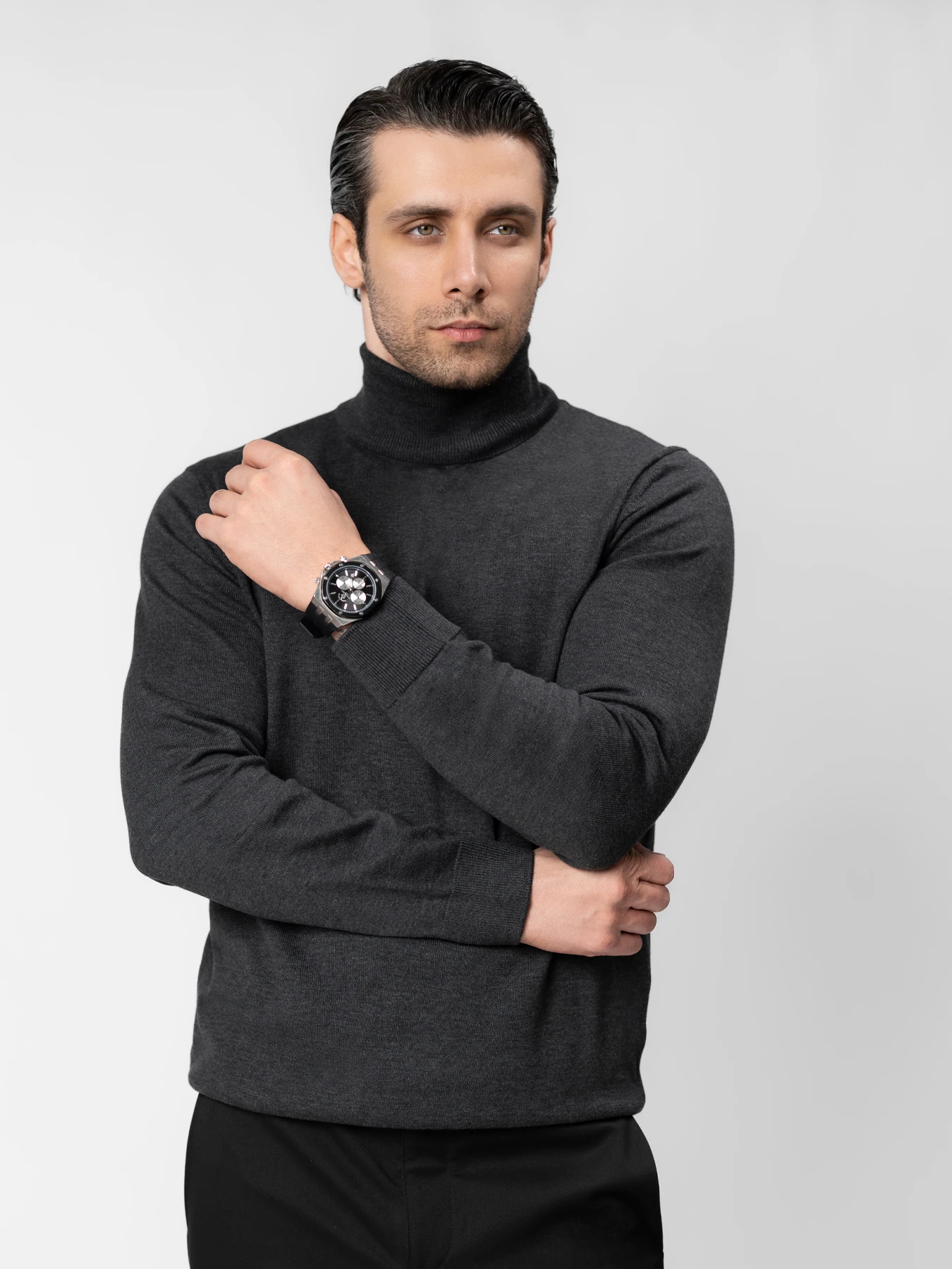 پلیور یقه اسکی طوسی 62