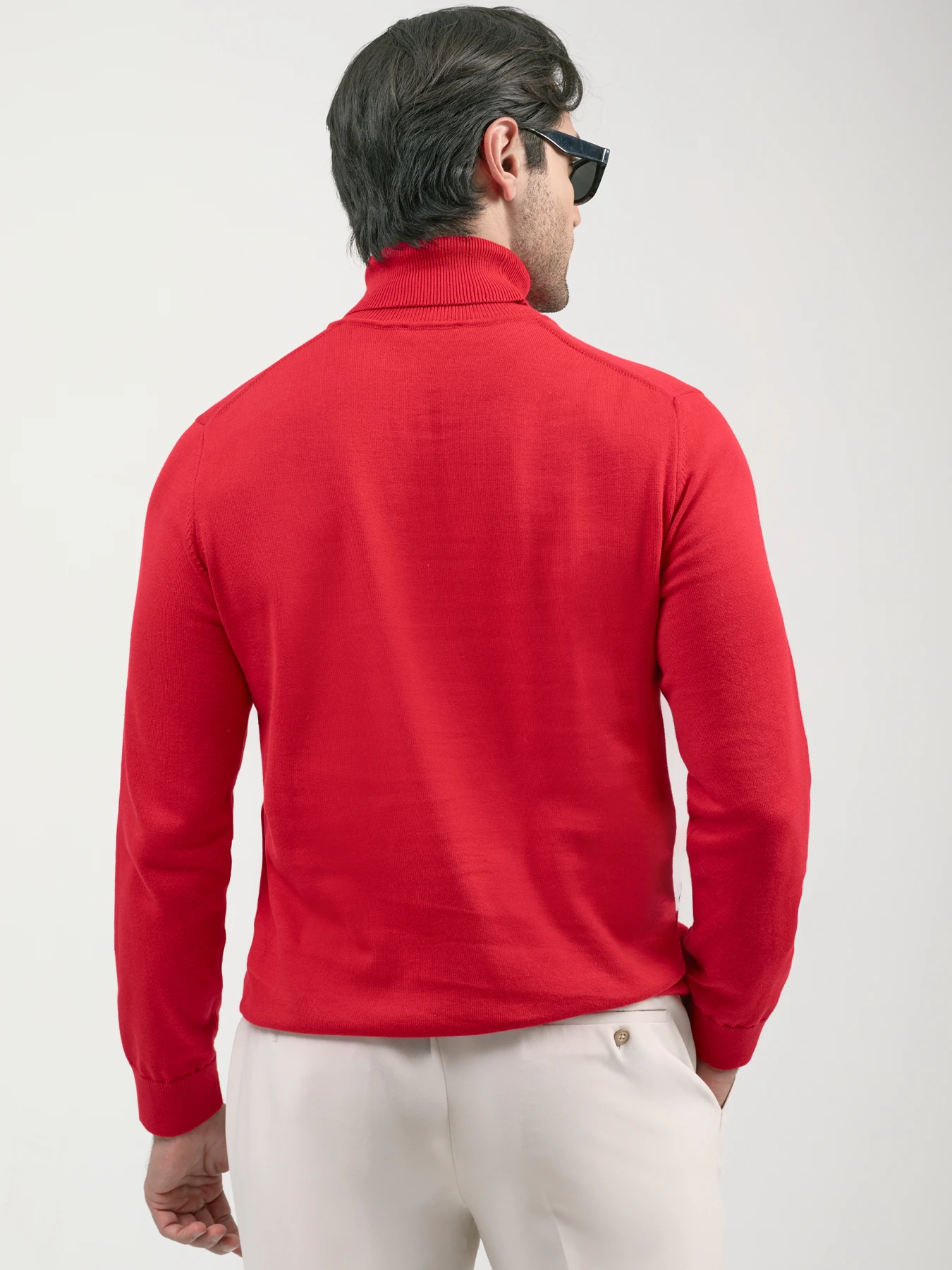 پلیور قرمز یقه اسکی 90