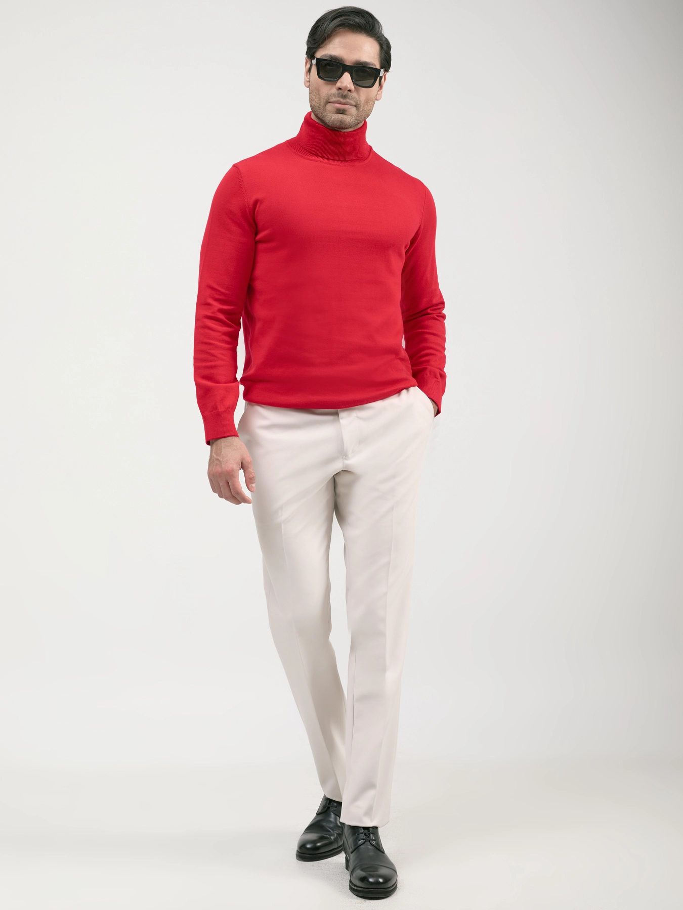 پلیور قرمز یقه اسکی 90