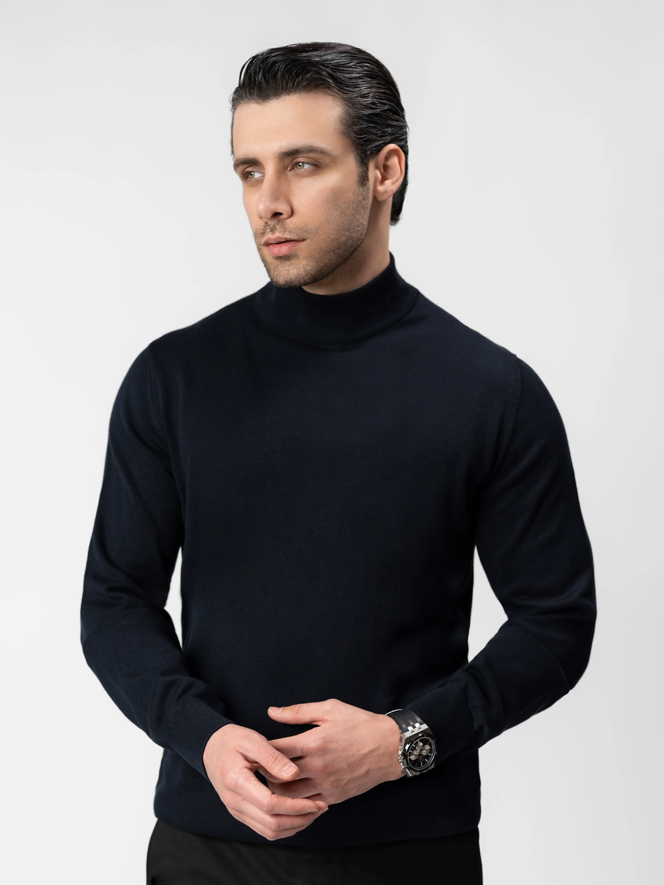 پلیور یقه پنج سانت سرمه ای تیره 10