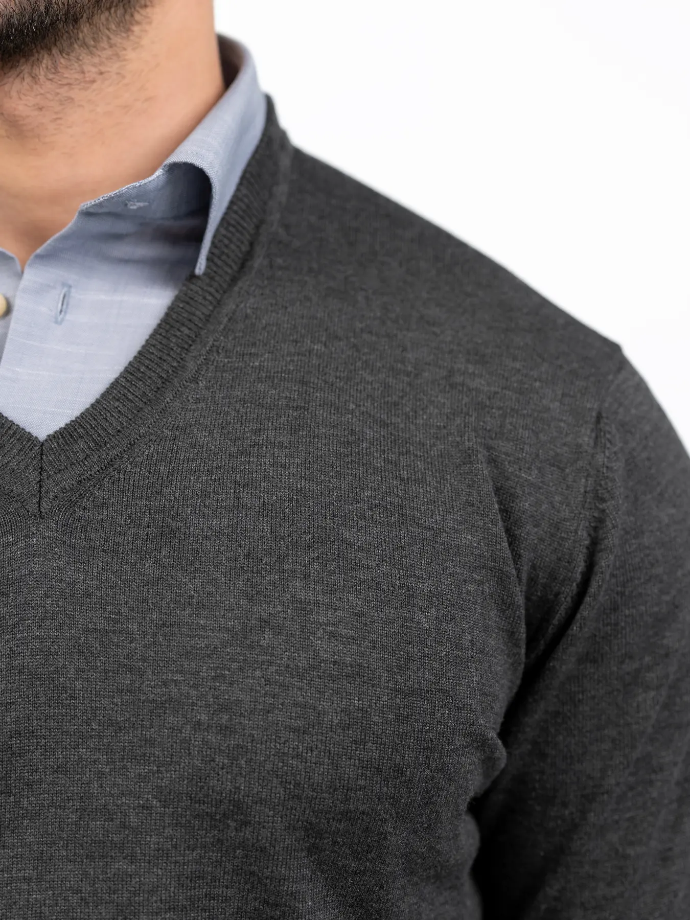 پلیور ساده زغالی یقه هفت 39