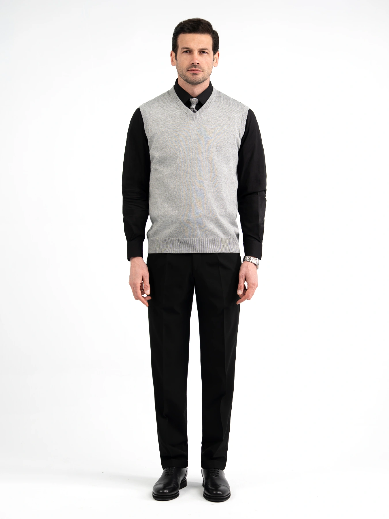 ژیله بافت ساده طوسی یقه هفت 63