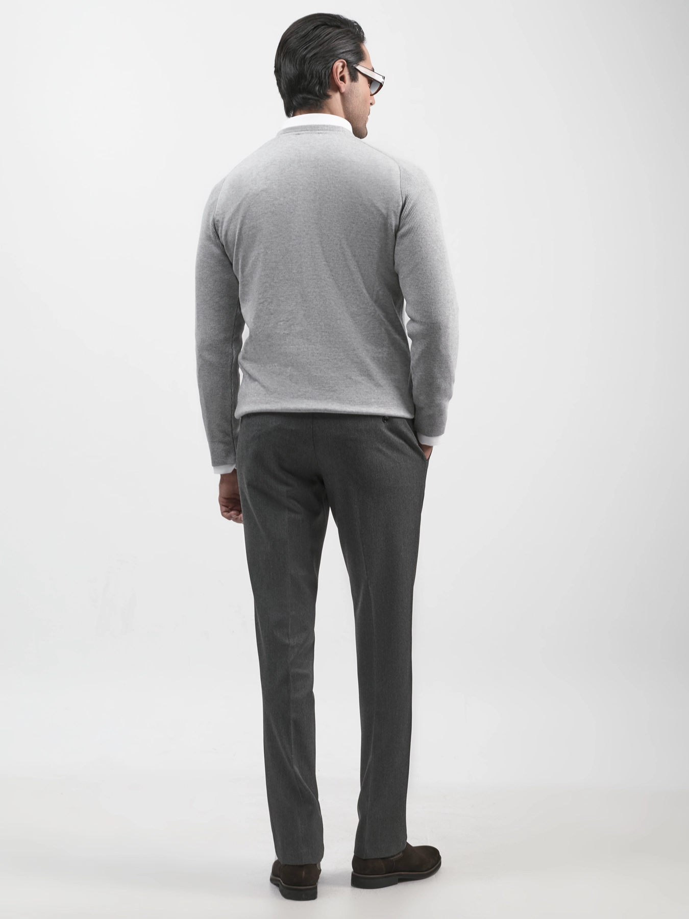 بافت یقه گرد طوسی 42