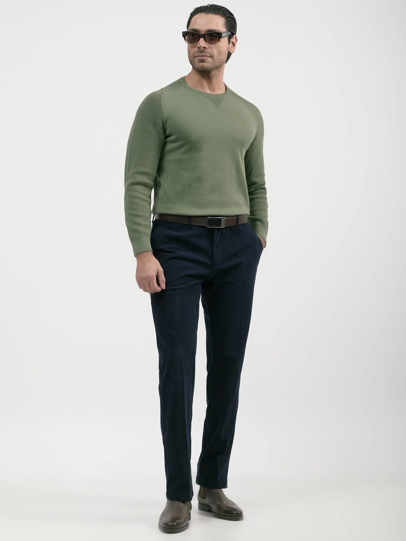 بافت زیتونی یقه گرد 51