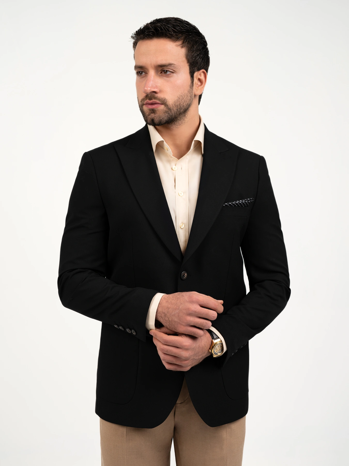 کت تک یقه بلیزر مشکی ال سی من 91