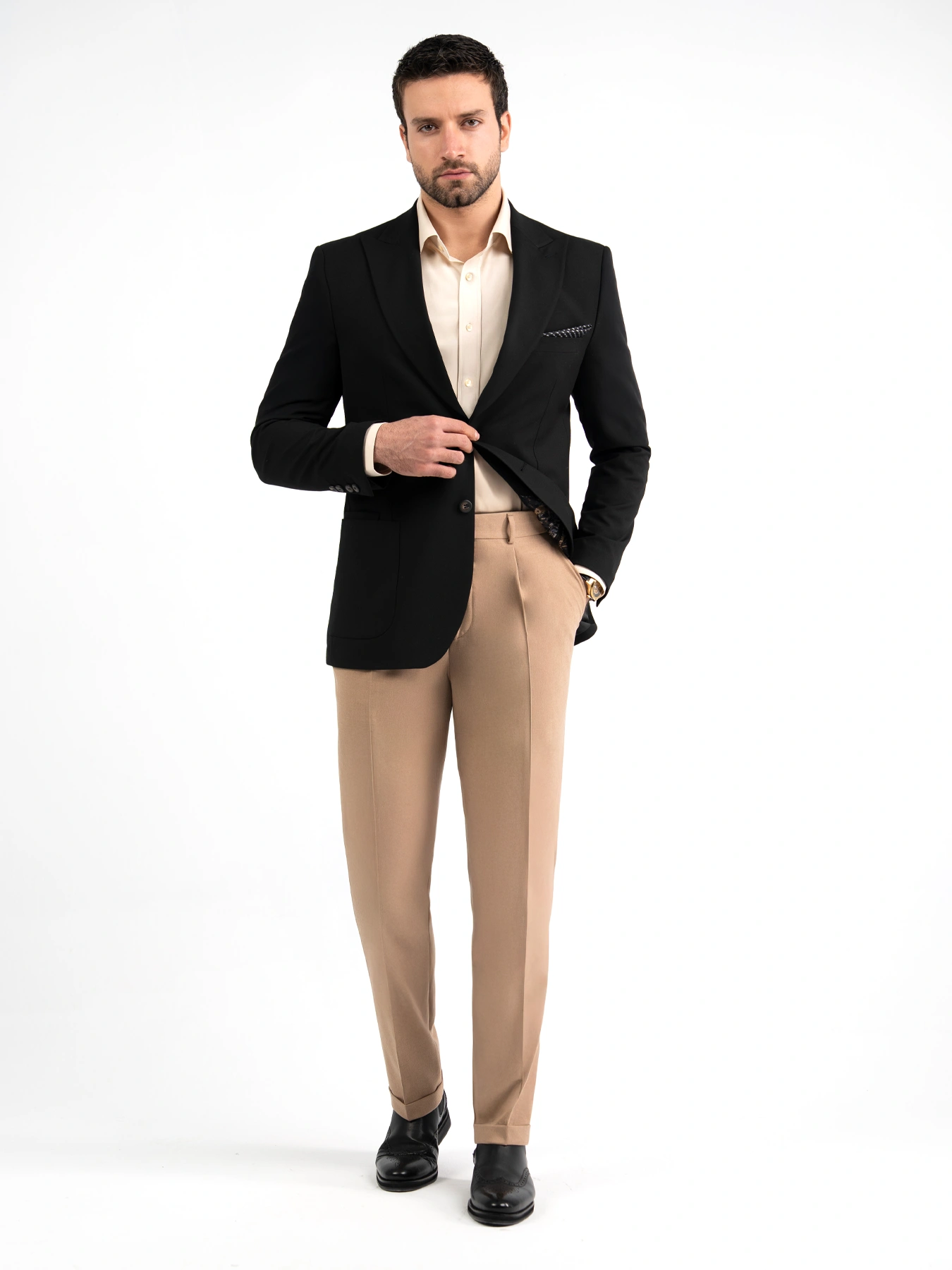 کت تک یقه بلیزر مشکی ال سی من 91