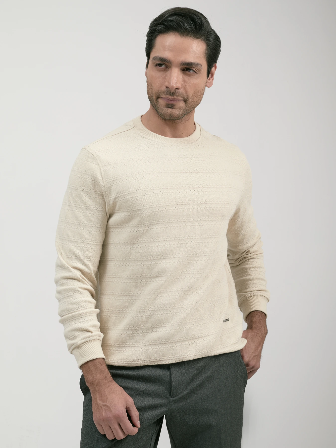 پلیور طرح دار کرم 28