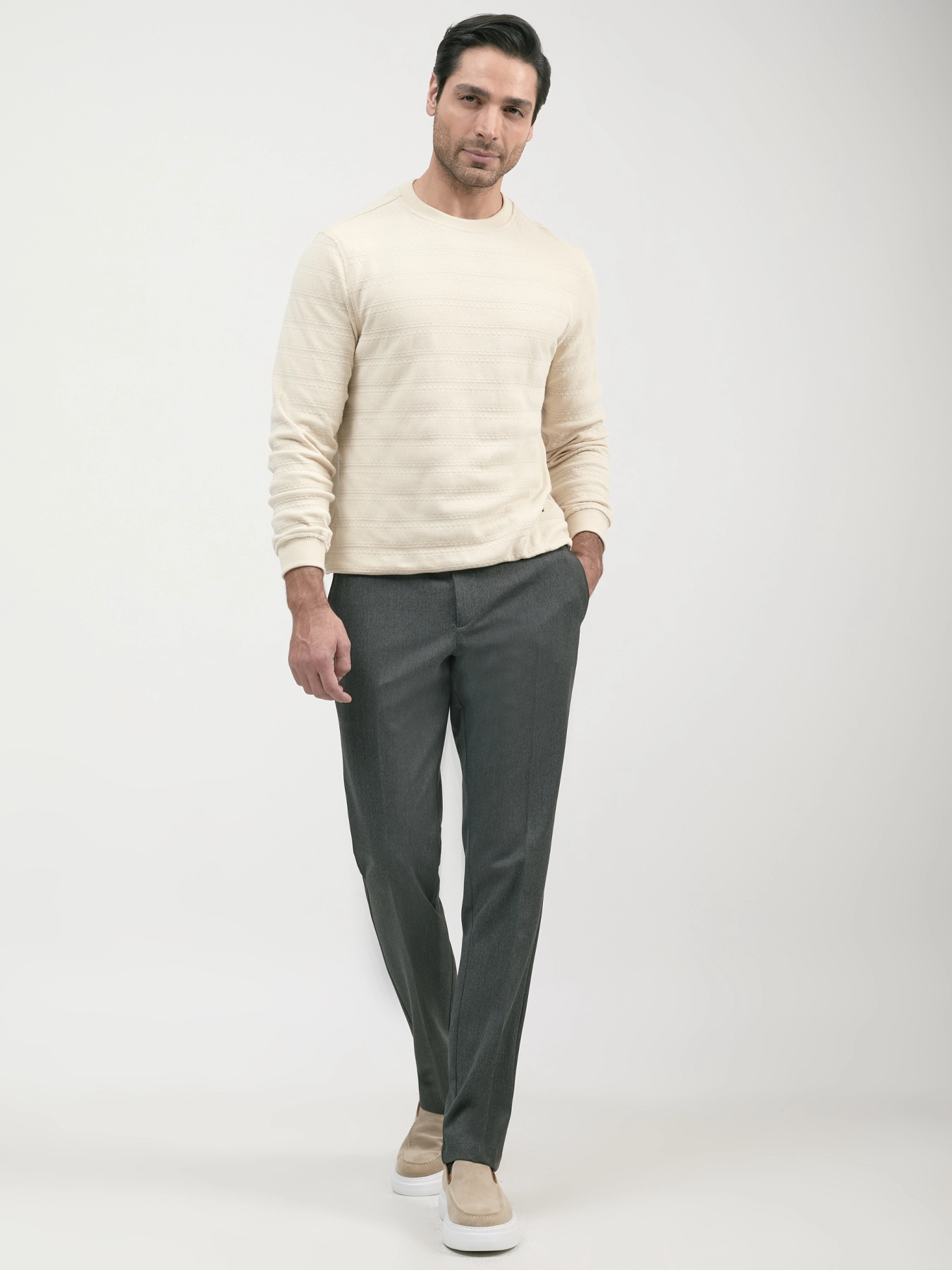 پلیور طرح دار کرم 28