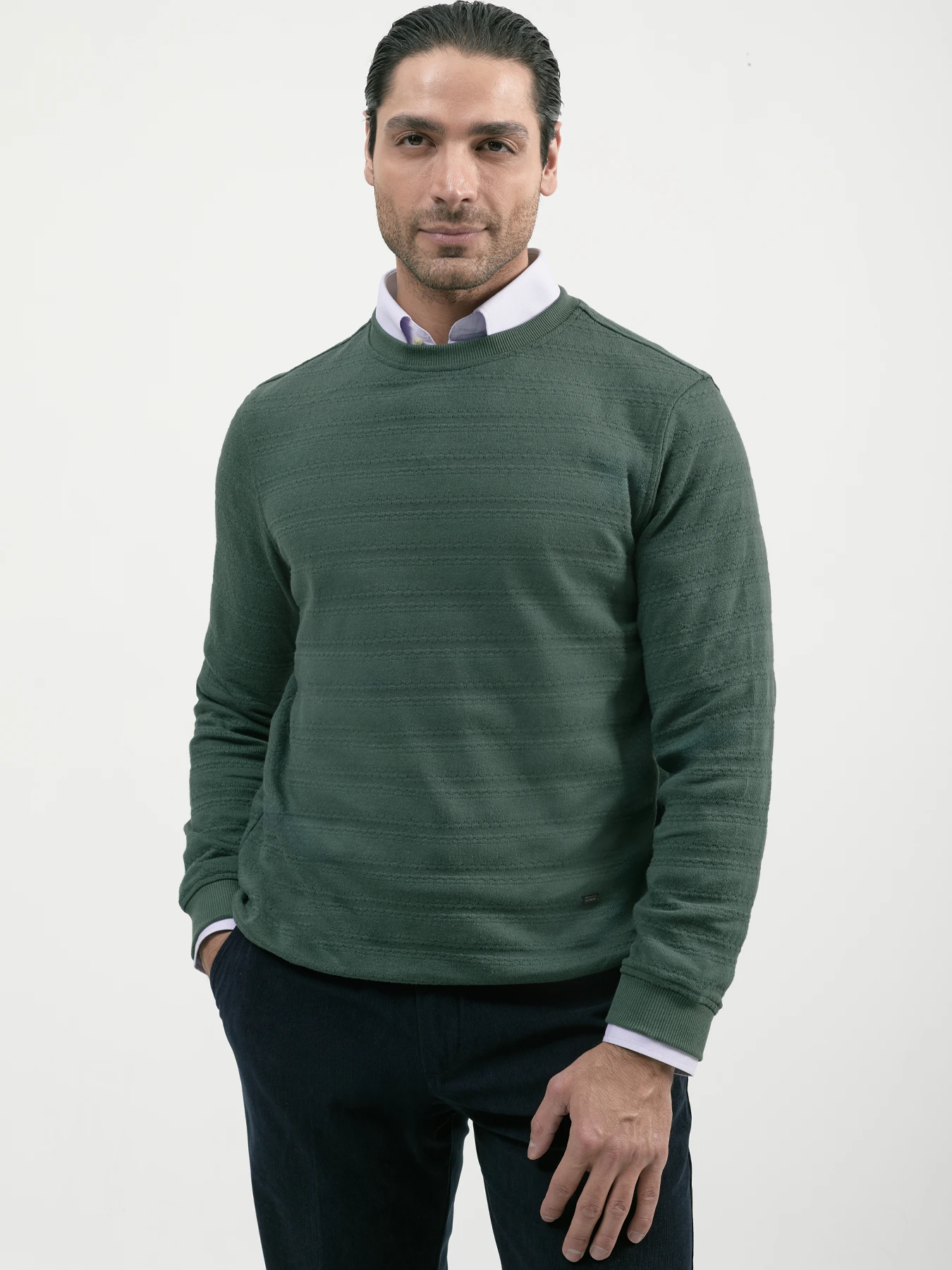 پلیور طرح دار سبز تیره 39