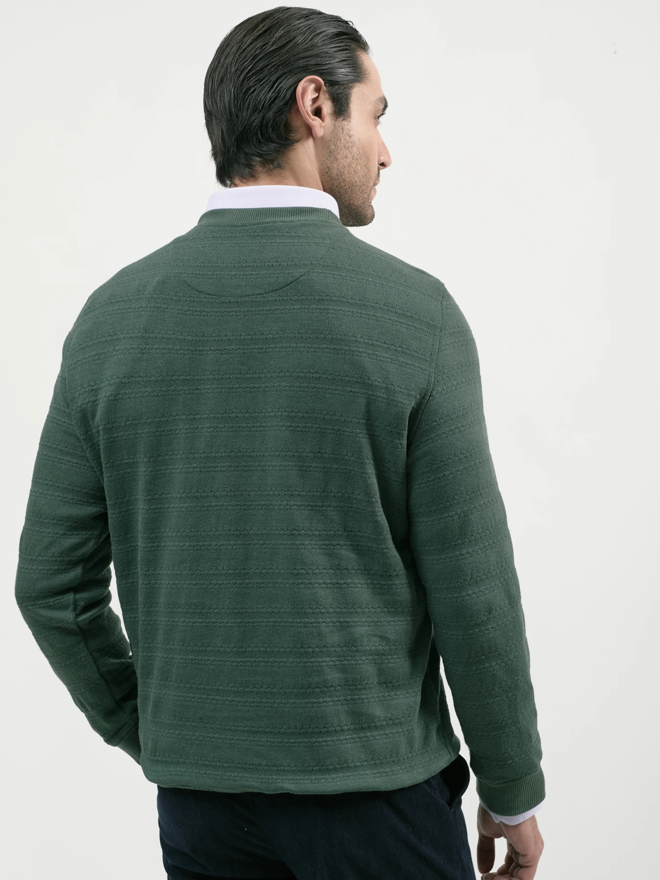 پلیور طرح دار سبز تیره 39