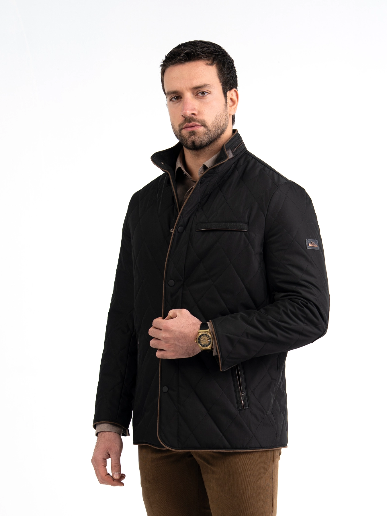 کاپشن یقه ایستاده مشکی ال سی من 81