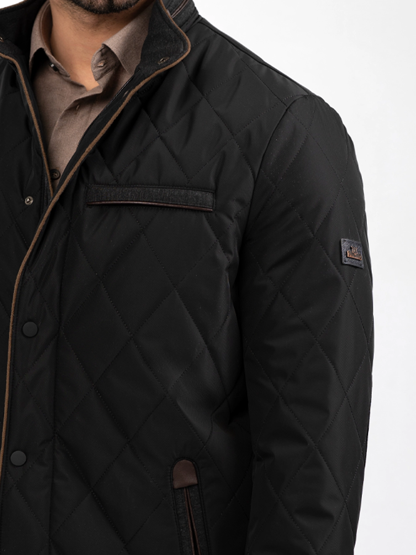 کاپشن یقه ایستاده مشکی ال سی من 81