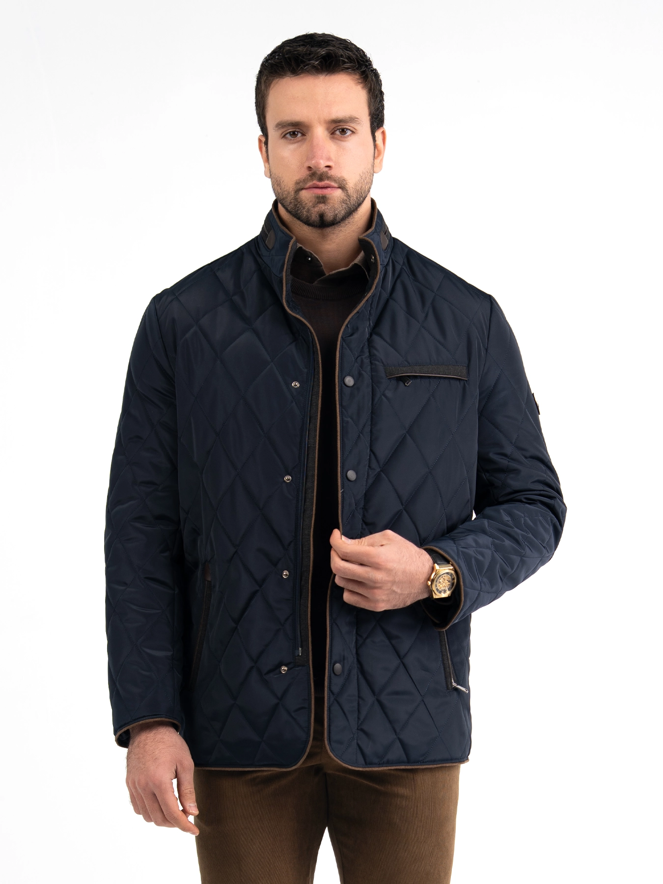 کاپشن یقه ایستاده سرمه ای ال سی من 89