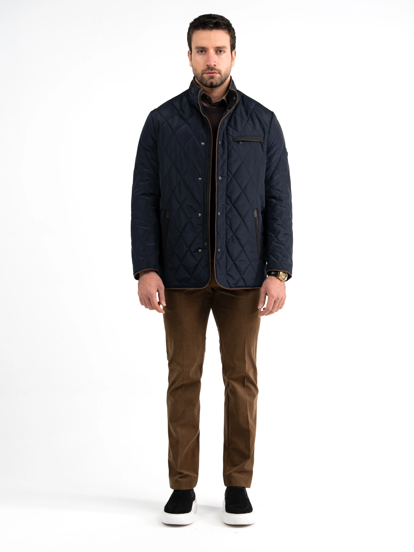 کاپشن یقه ایستاده سرمه ای ال سی من 89