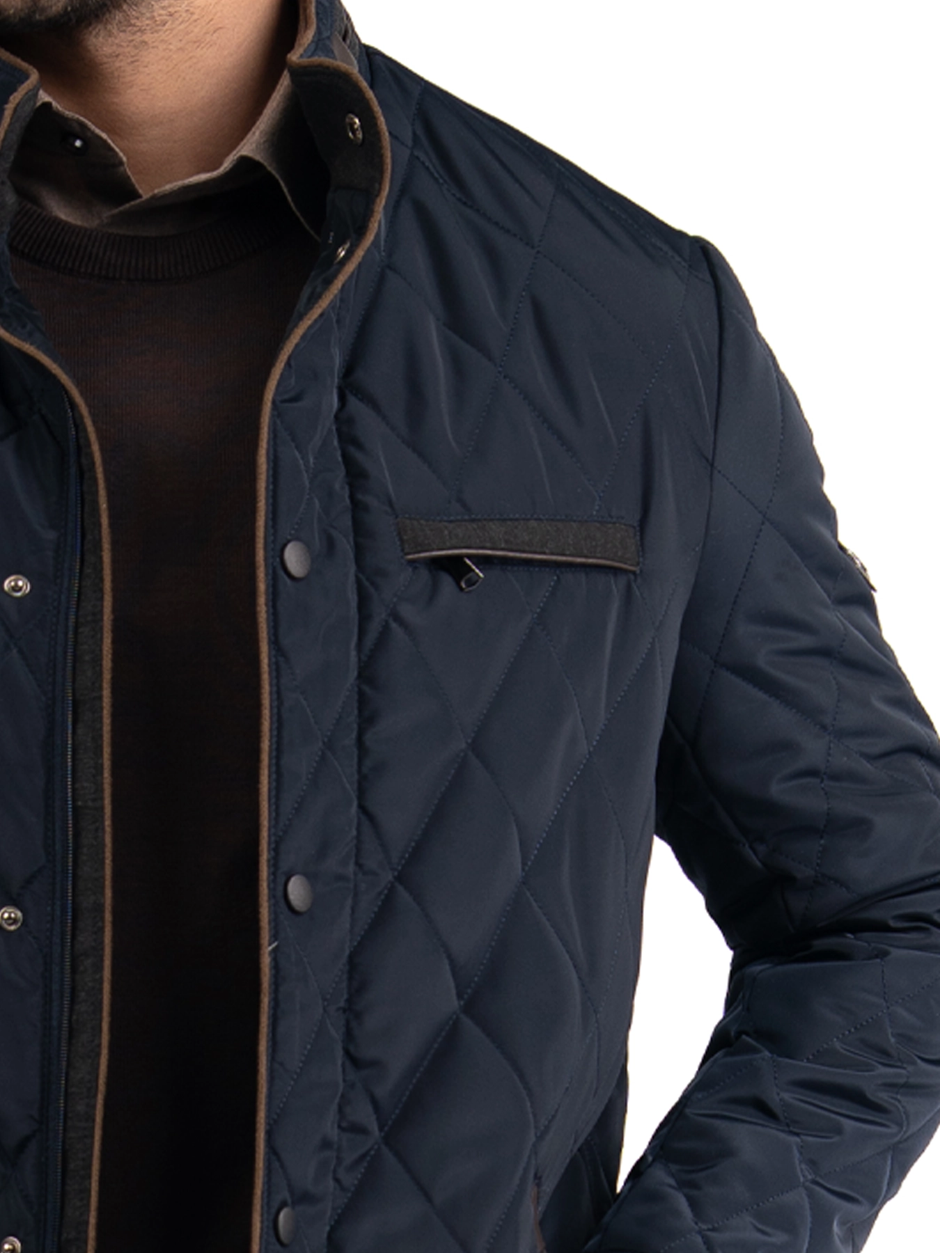 کاپشن یقه ایستاده سرمه ای ال سی من 89