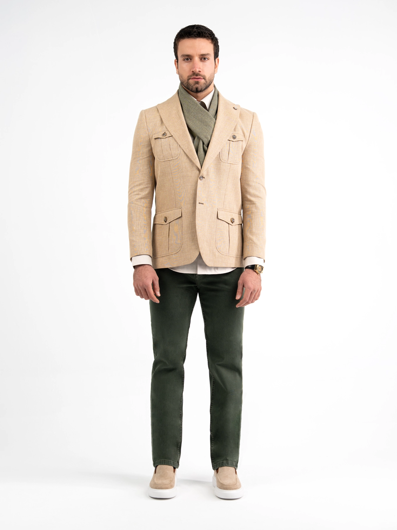 کت تک یقه بلیزر کرم ال سی من 62