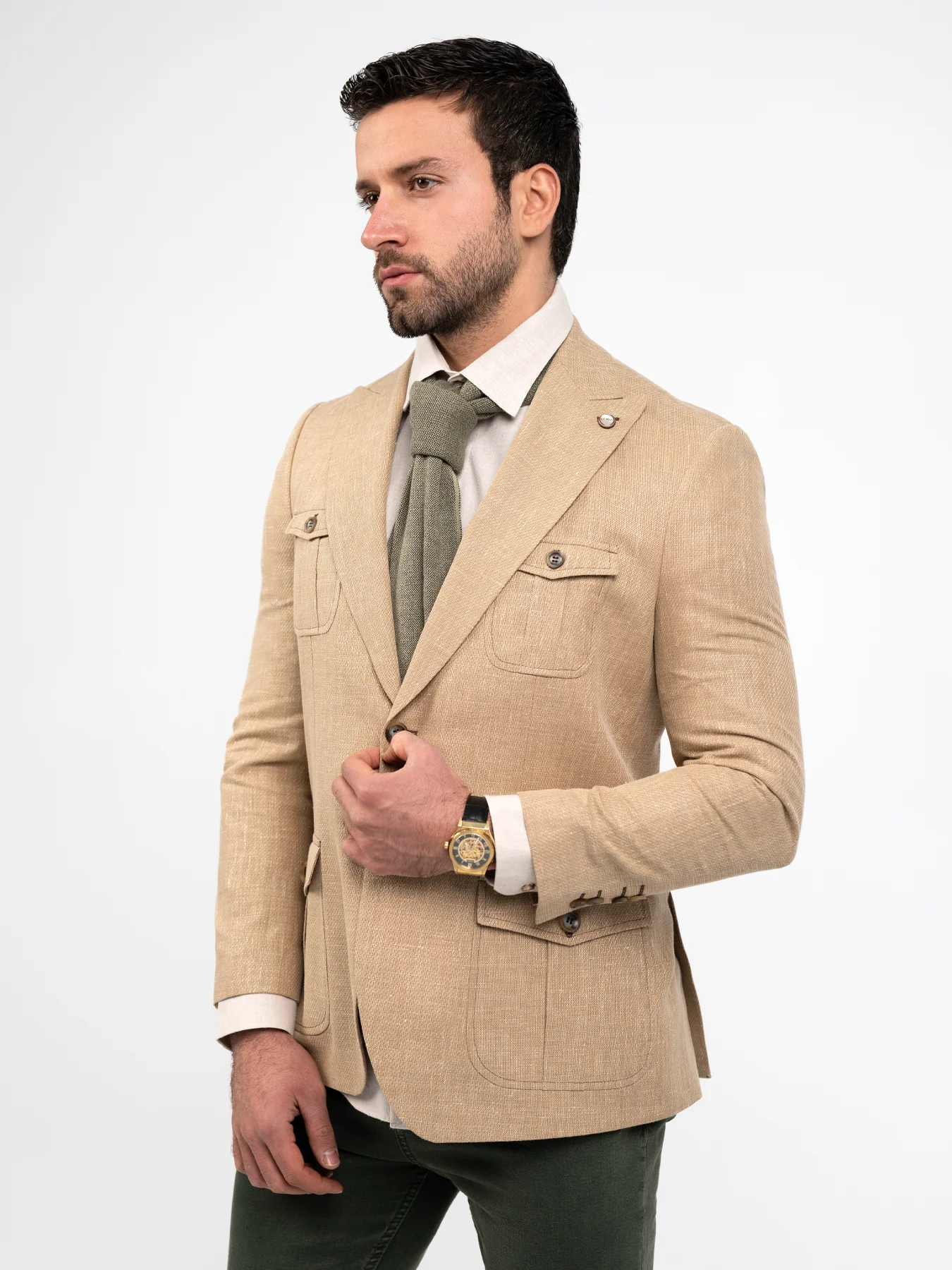 کت تک یقه بلیزر کرم ال سی من 62