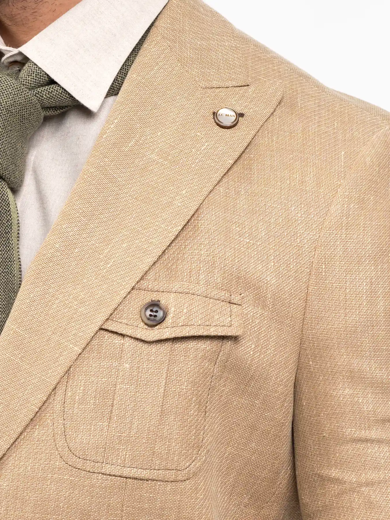 کت تک یقه بلیزر کرم ال سی من 62