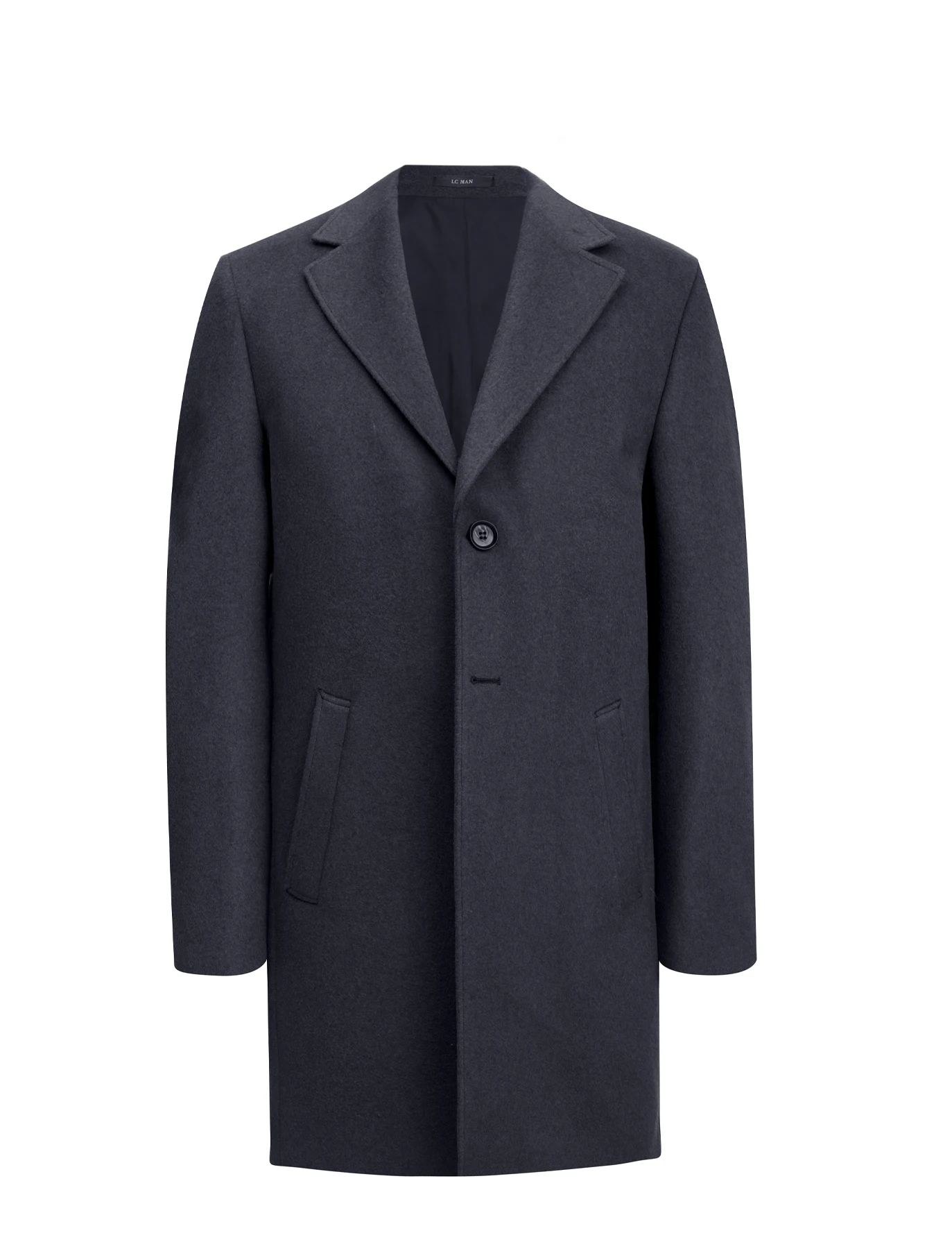 پالتو سرمه ای تیره یقه انگلیسی 57