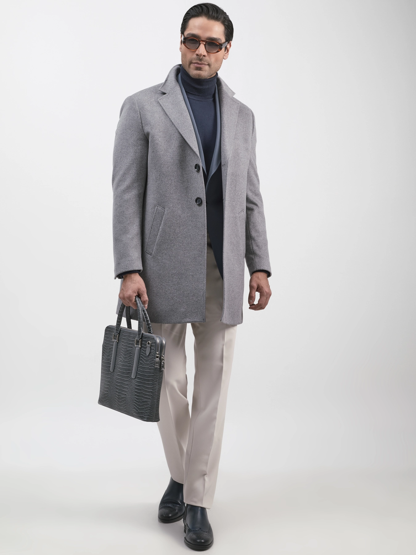 پالتو یقه انگلیسی طوسی 85