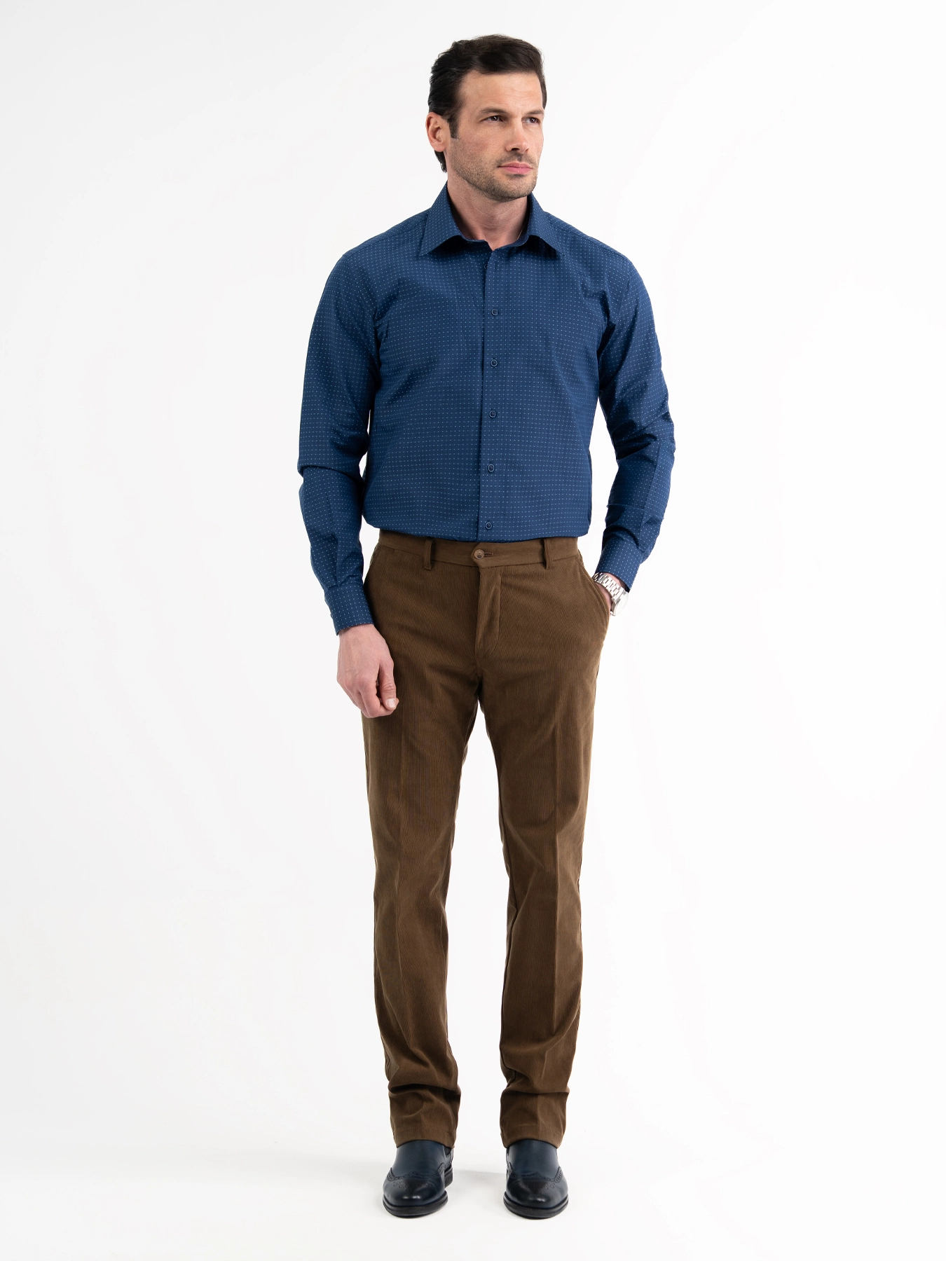 پیراهن طرح نقطه نقطه سرمه ای 22