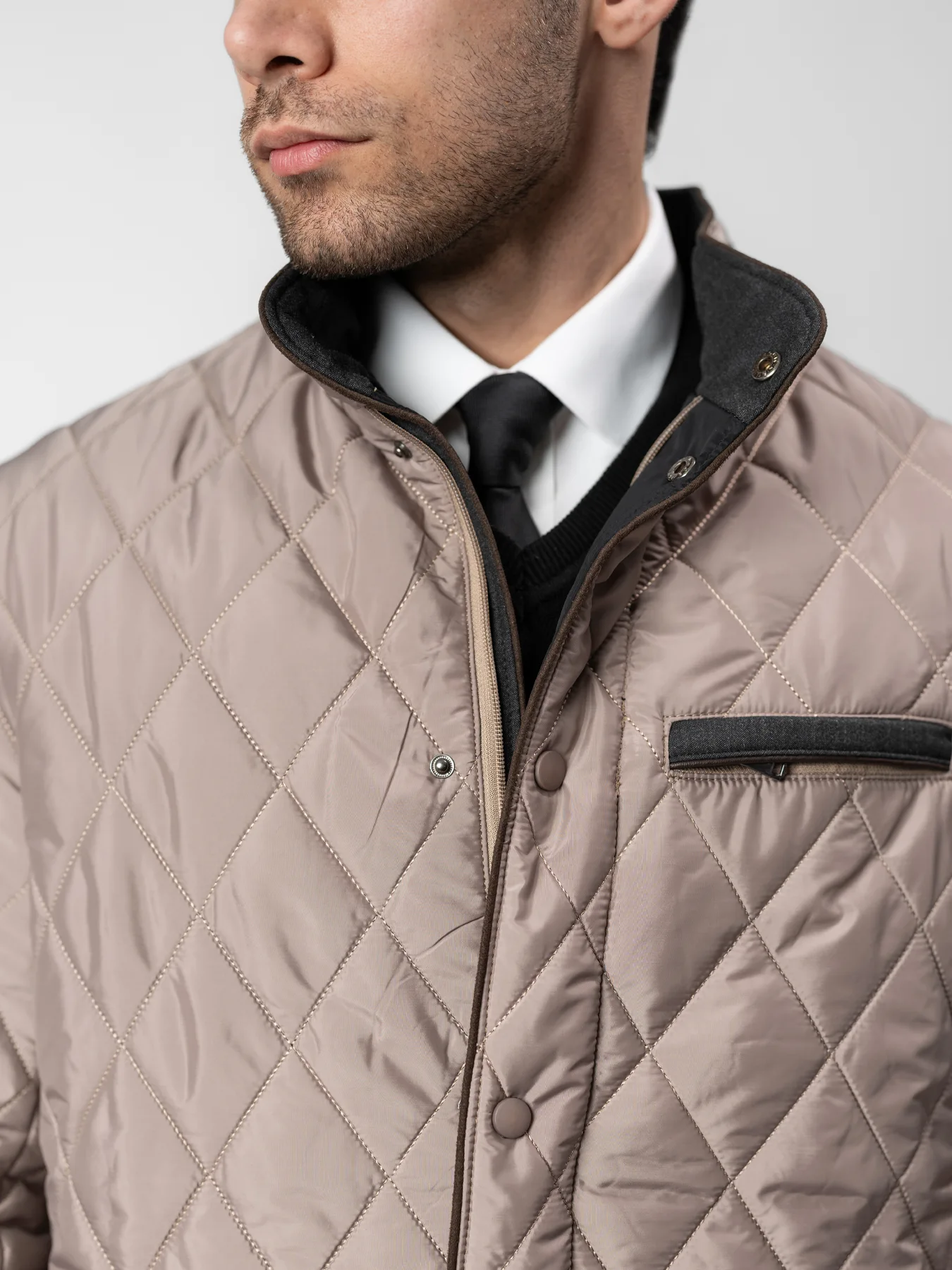 کاپشن طرح لوزی کرم 80