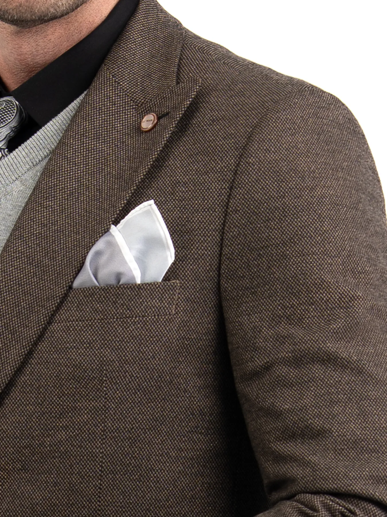 کت تک یقه بلیزر طرح سوزنی قهوه ای 28