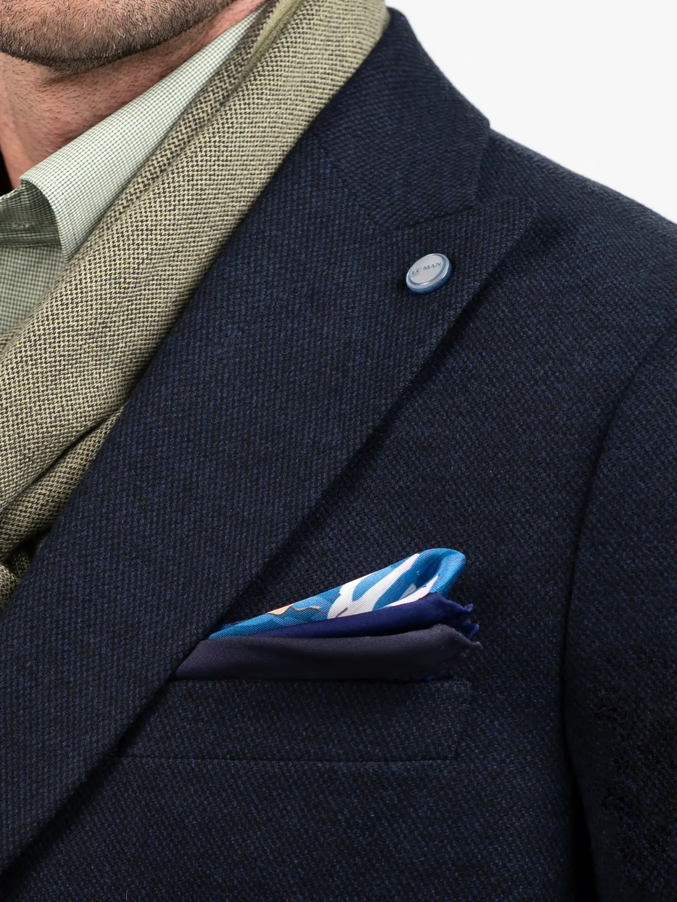 کت تک یقه بلیزر طرح سوزنی سرمه ای 35