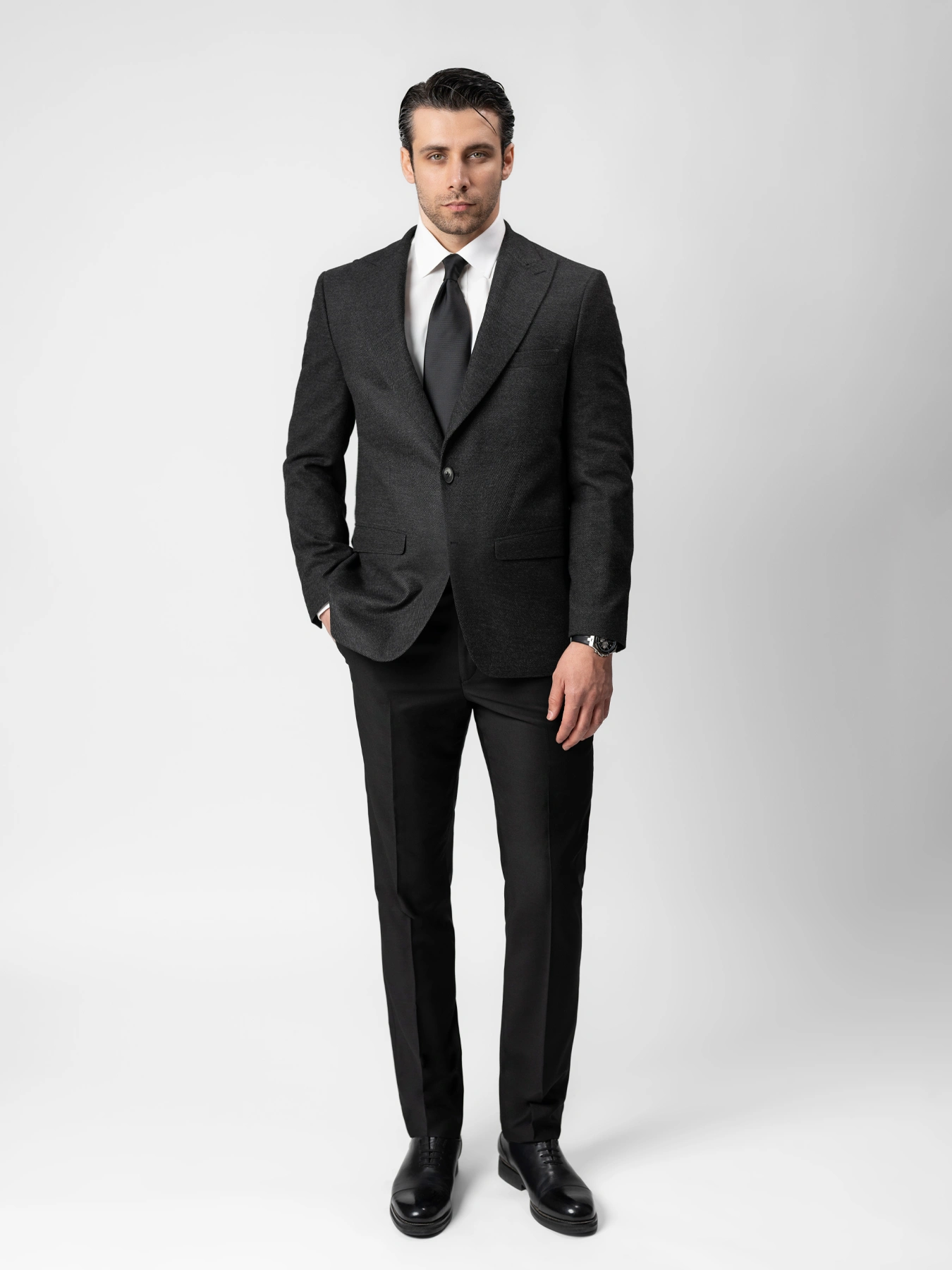 کت تک طرح سوزنی زغالی 42