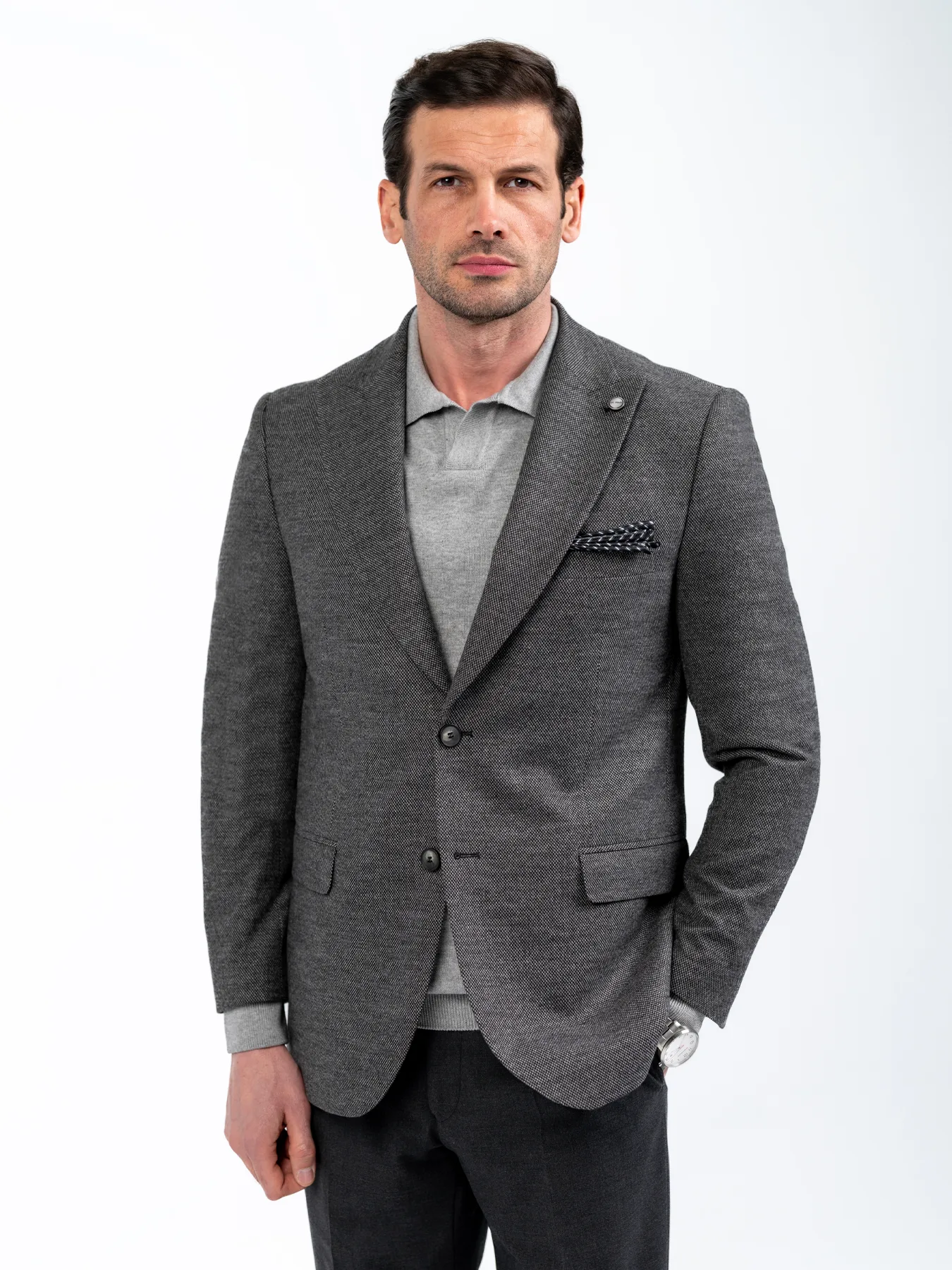 کت تک یقه بلیزر طرح سوزنی طوسی 49