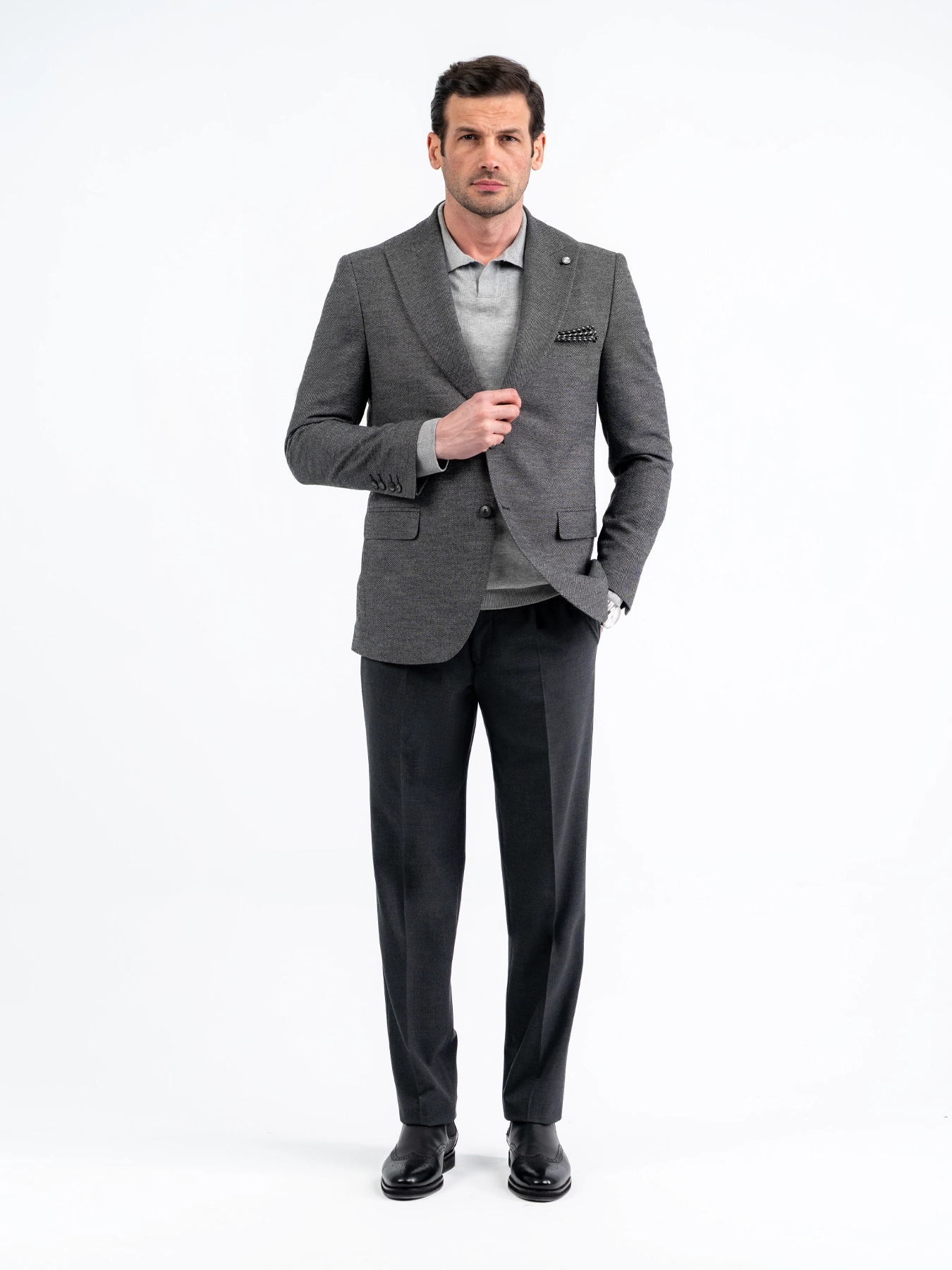 کت تک یقه بلیزر طرح سوزنی طوسی 49