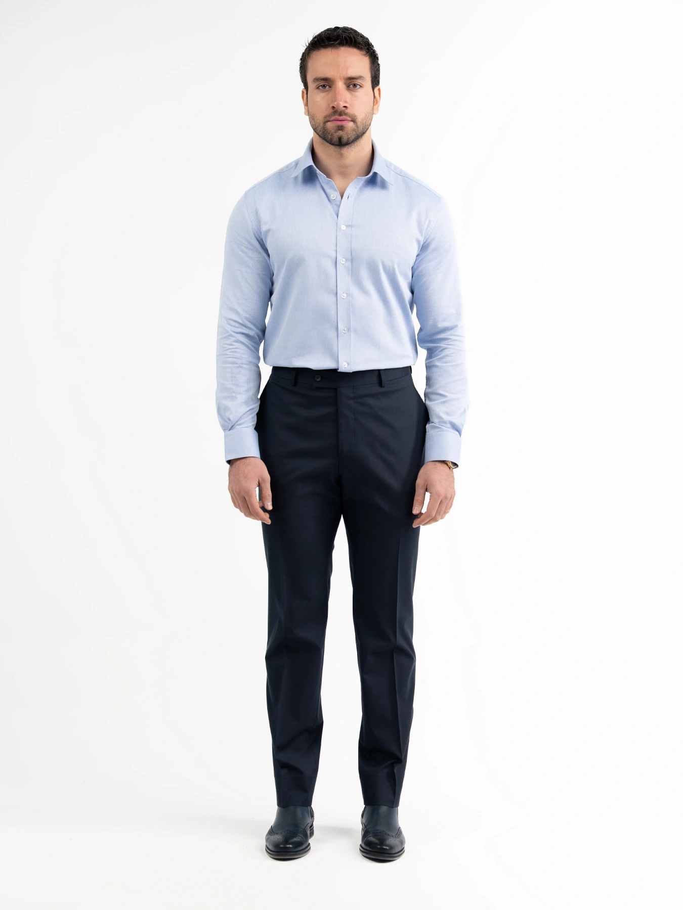 پیراهن آستین بلند آبی ال سی من 92